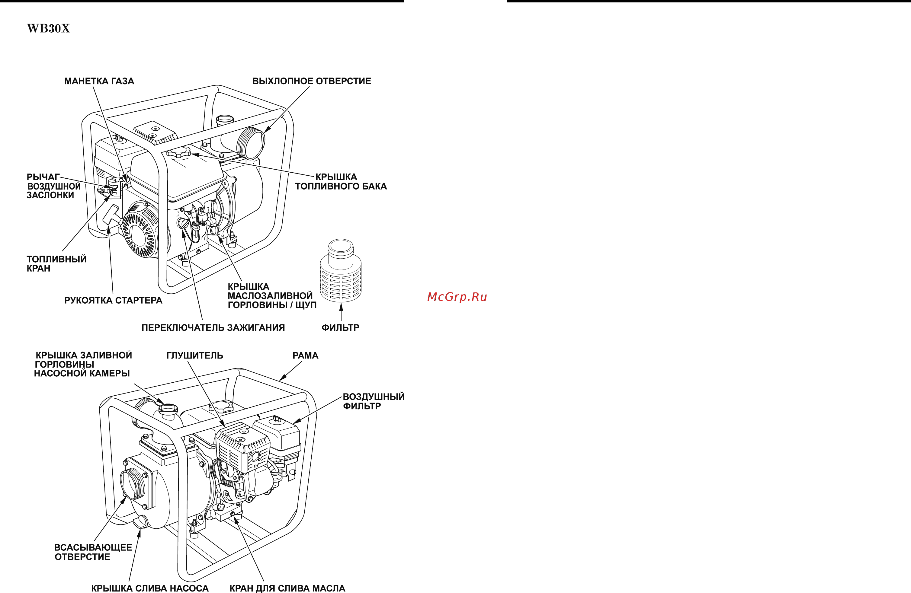 Honda WB30 Инструкция по эксплуатации онлайн [10/30] 405563
