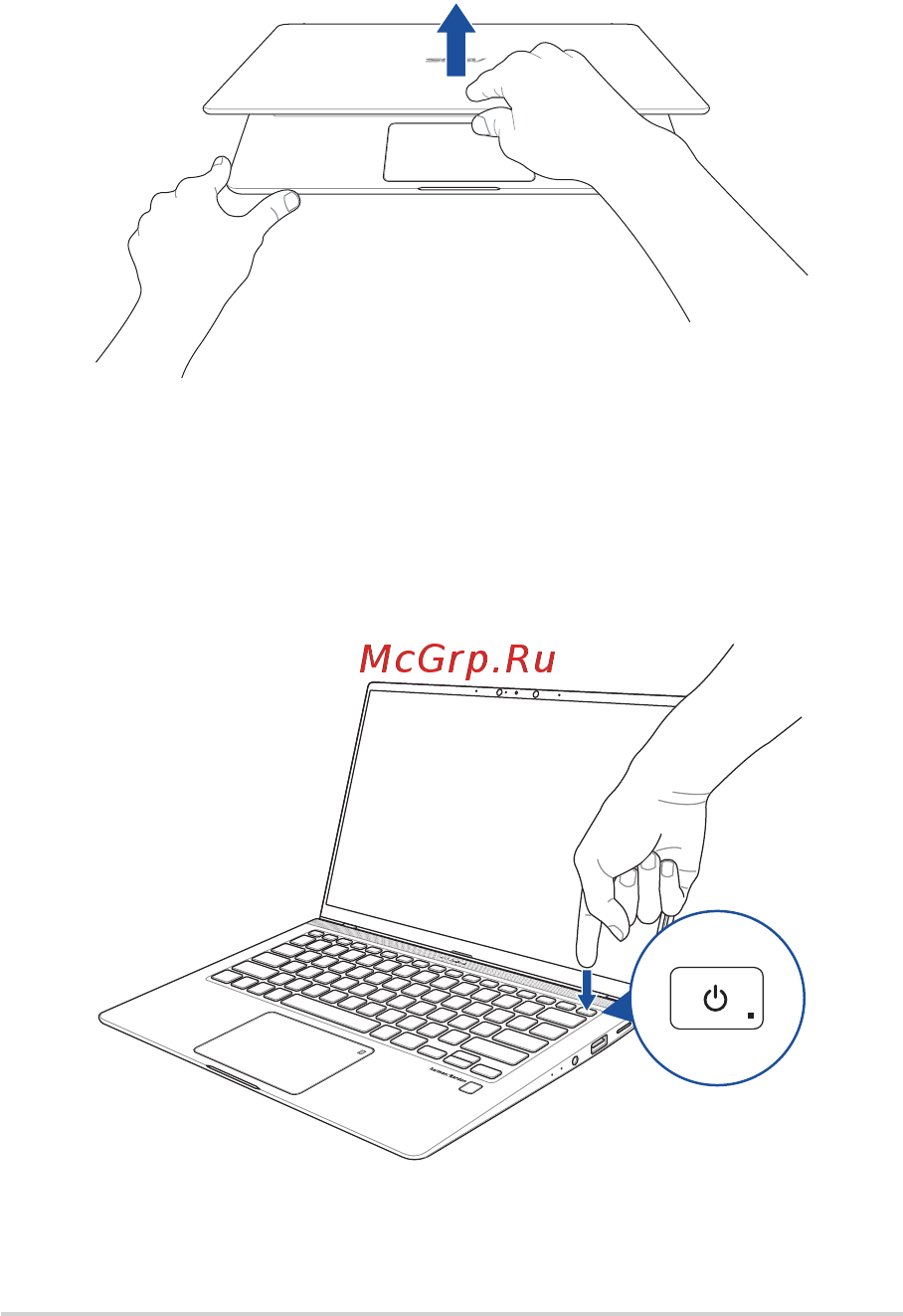 Asus ZenBook UX333FA-A3142T [34/104] Откройте крышку