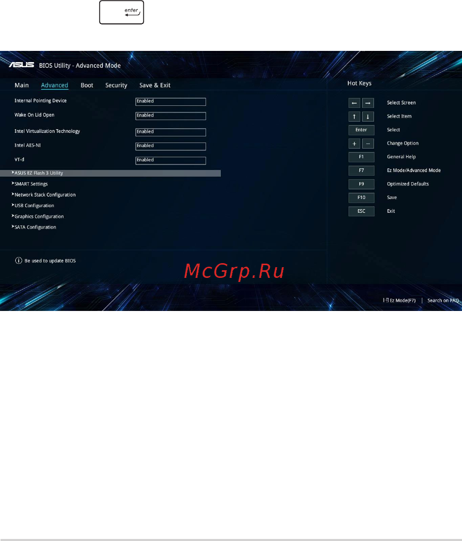 Asus ZenBook UX333FA-A3142T [74/104] Для обновления bios выполните следующее