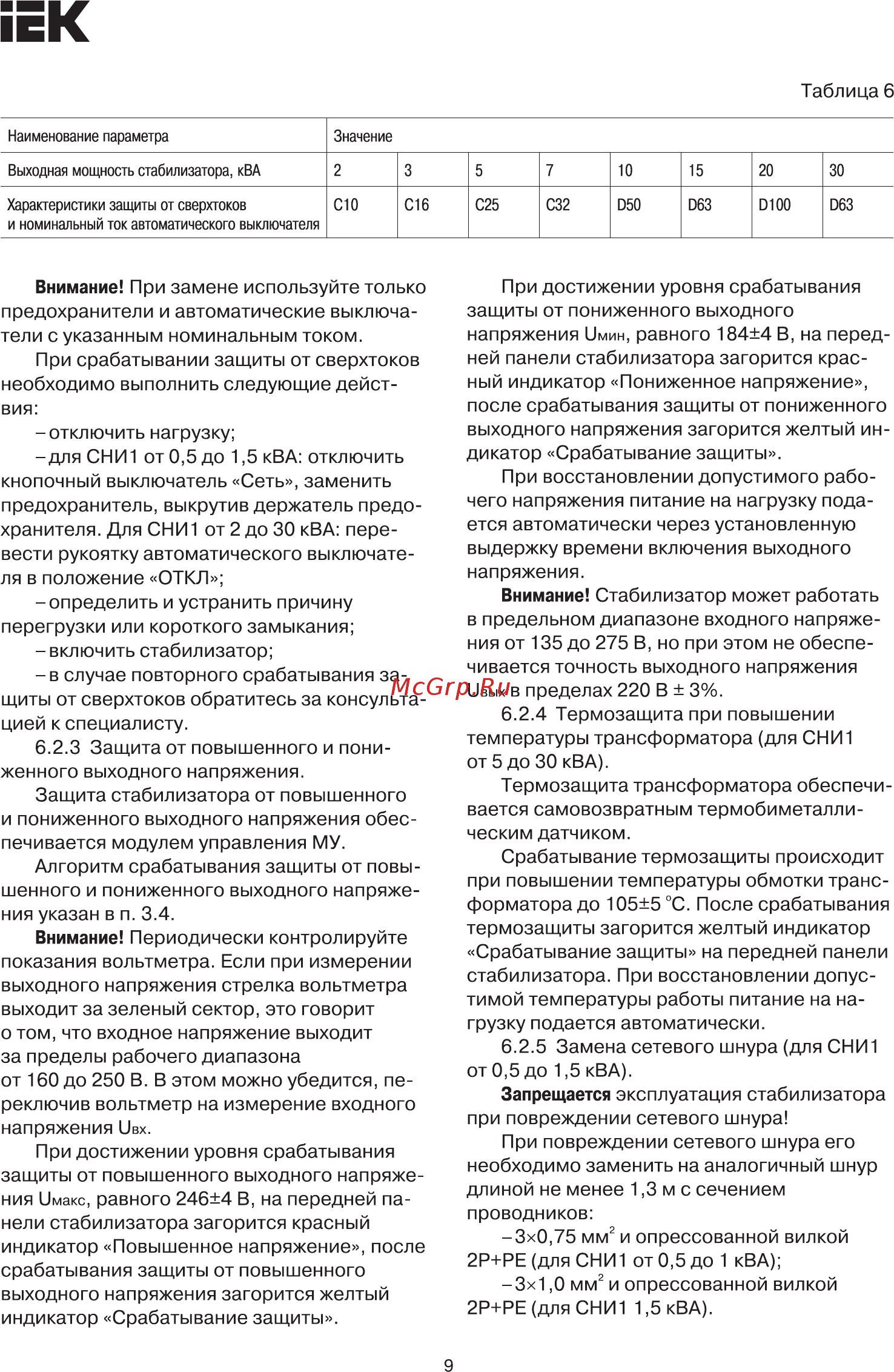 Iek СНИ1-1,5 кВА (восстановленный) IVS10-1-01500R [10/12] Страница 10