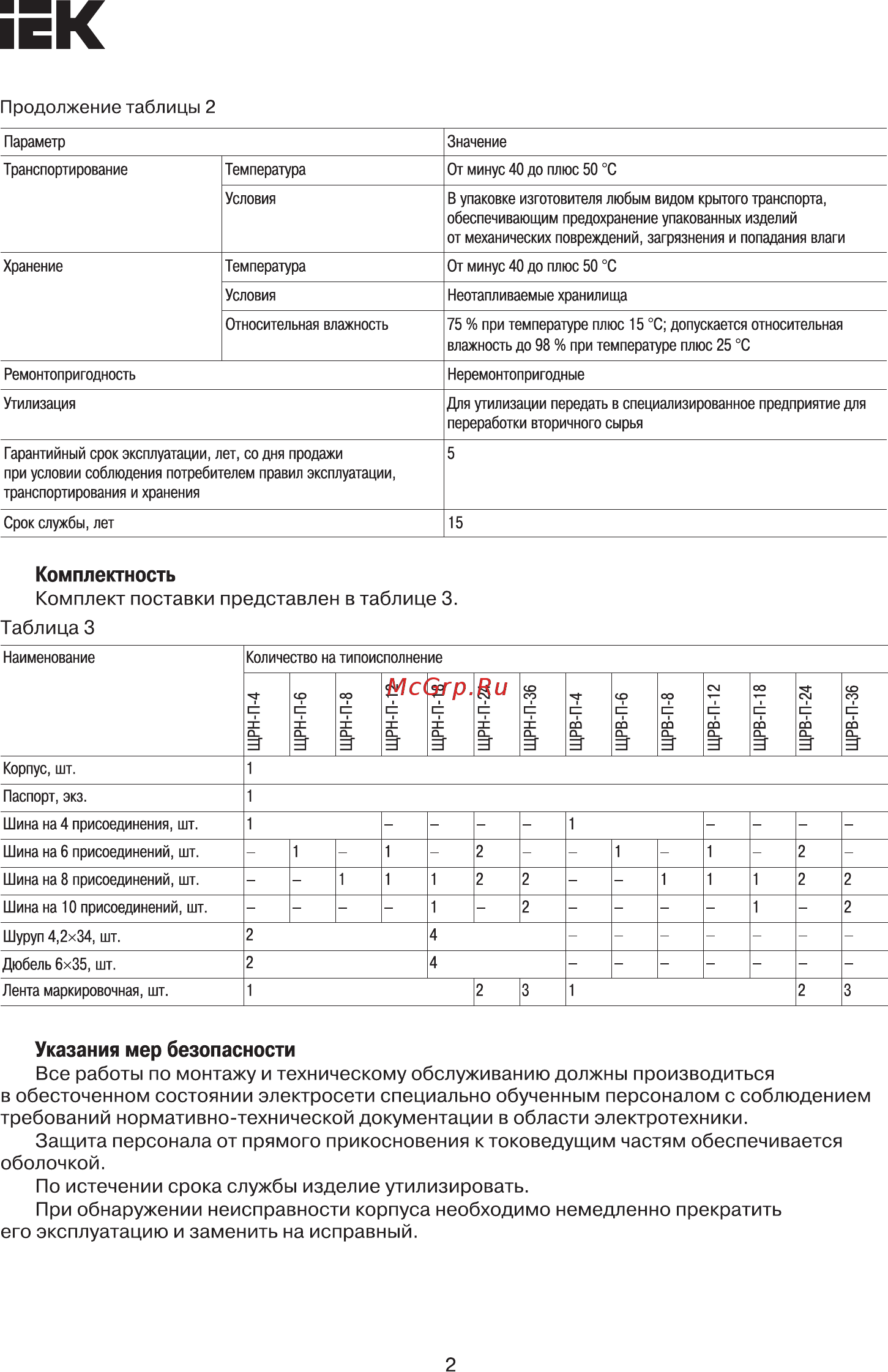 Iek KREPTA 3 ЩРВ-П-36 IP41, черный, пластиковый MKP12-V-36-41-K02 [2/3] Страница 2