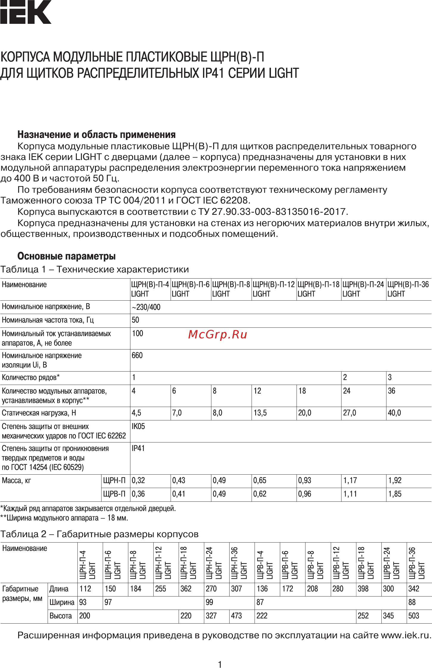 Iek MKP12-V-12-40-10-L Краткое руководство по эксплуатации онлайн