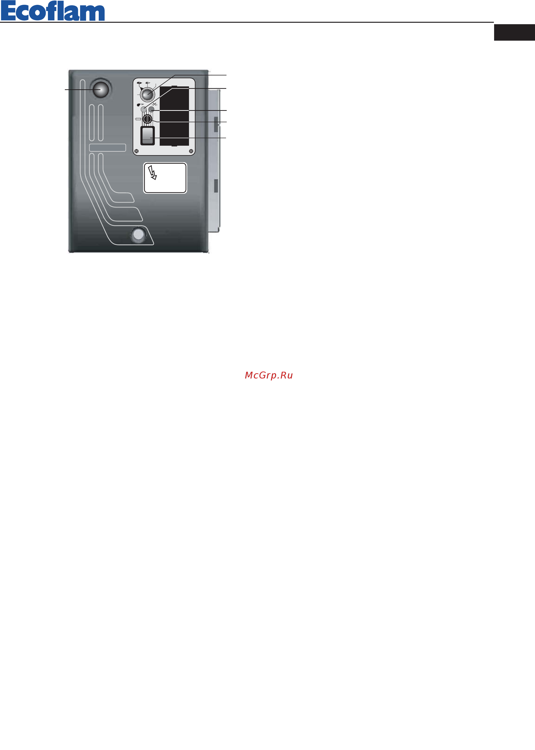 Ecoflam BLU 1500.1 PR Low NOx TL - MB-DLE 415 [13/40] Description of the control panel of the burner