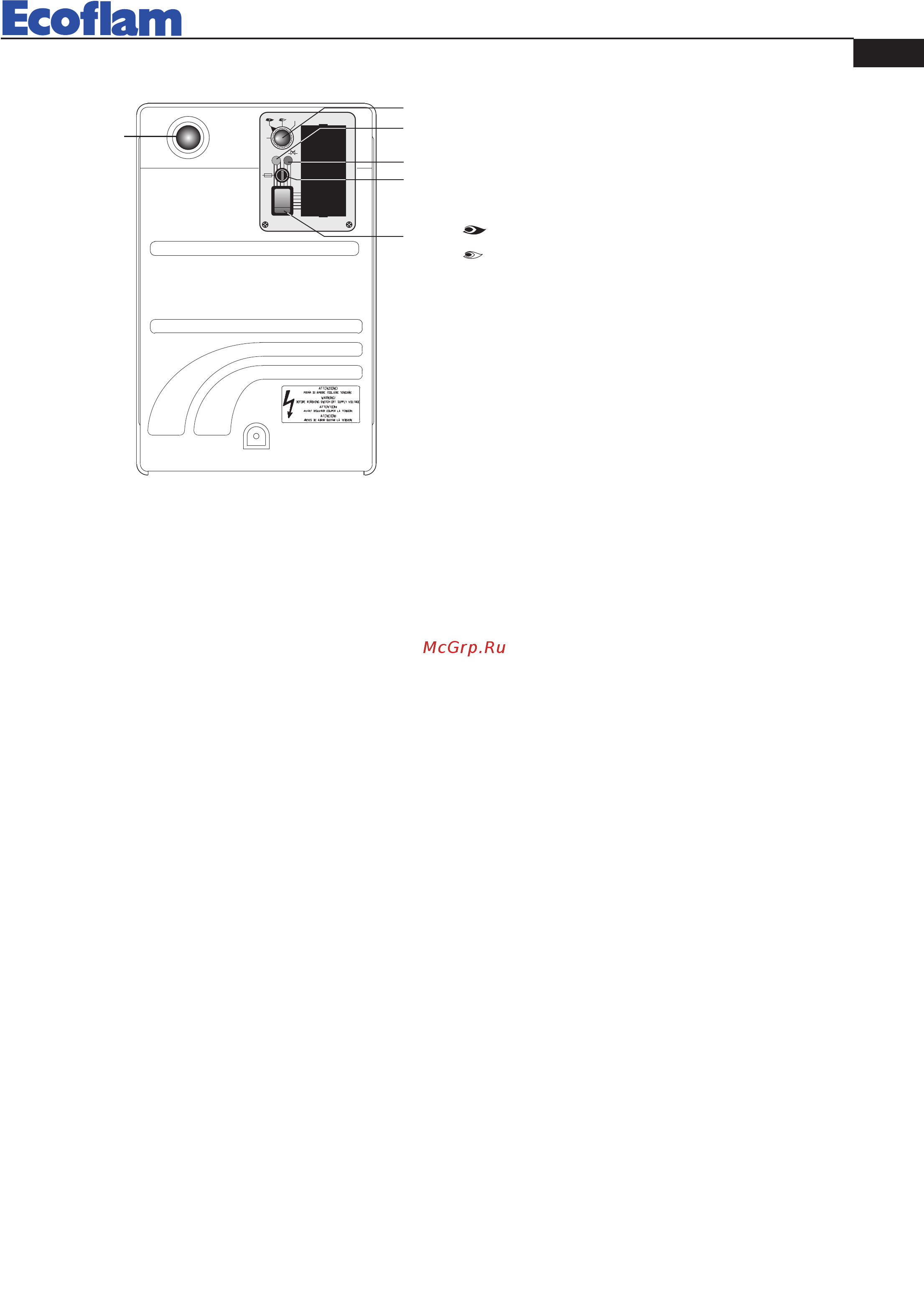 Ecoflam BLU 15000.1 PR TC - VGD 40.125 [17/44] Description of the control panel of the burner