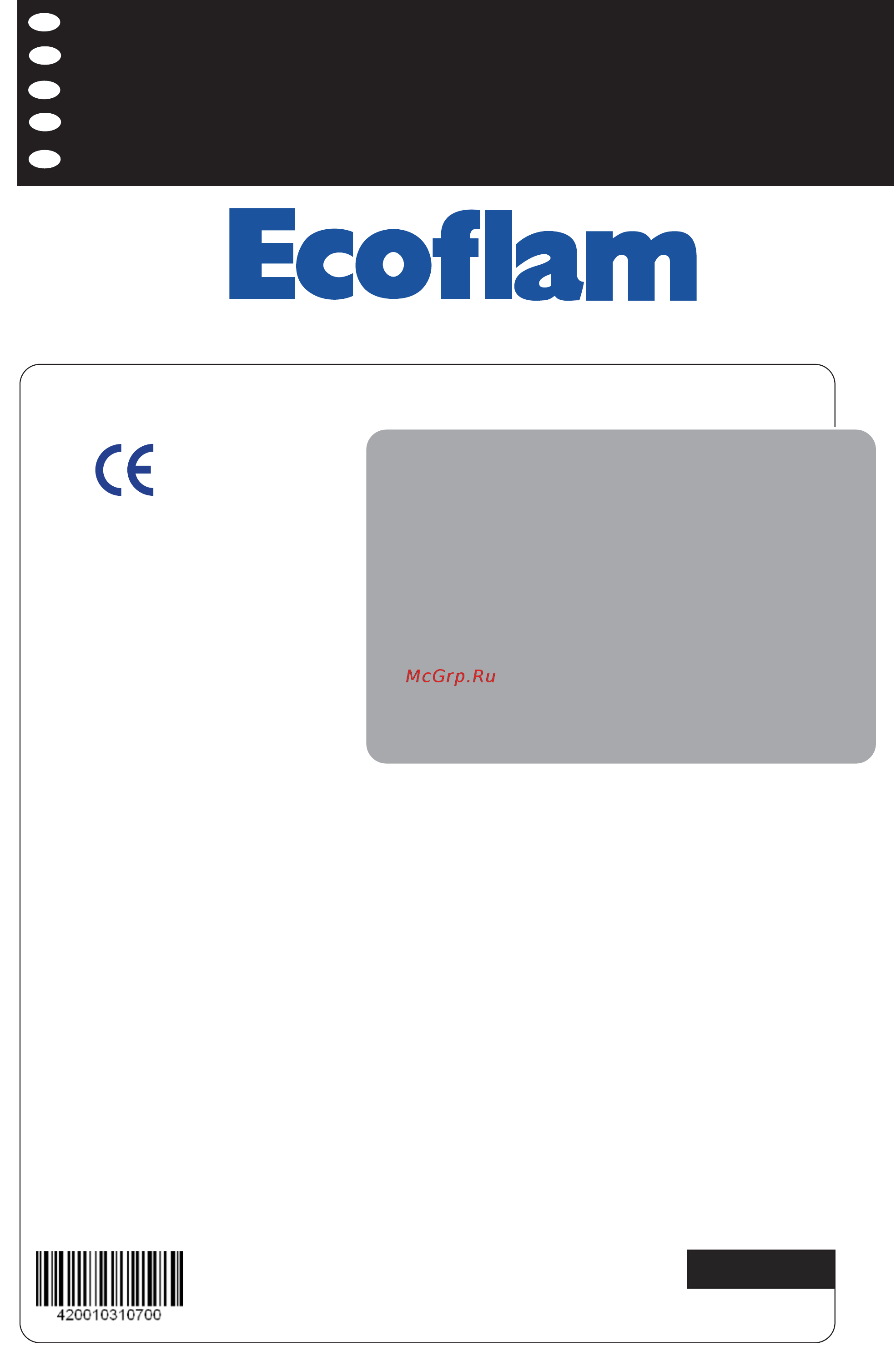 Ecoflam BLU 15000.1 PR Инструкция по эксплуатации онлайн