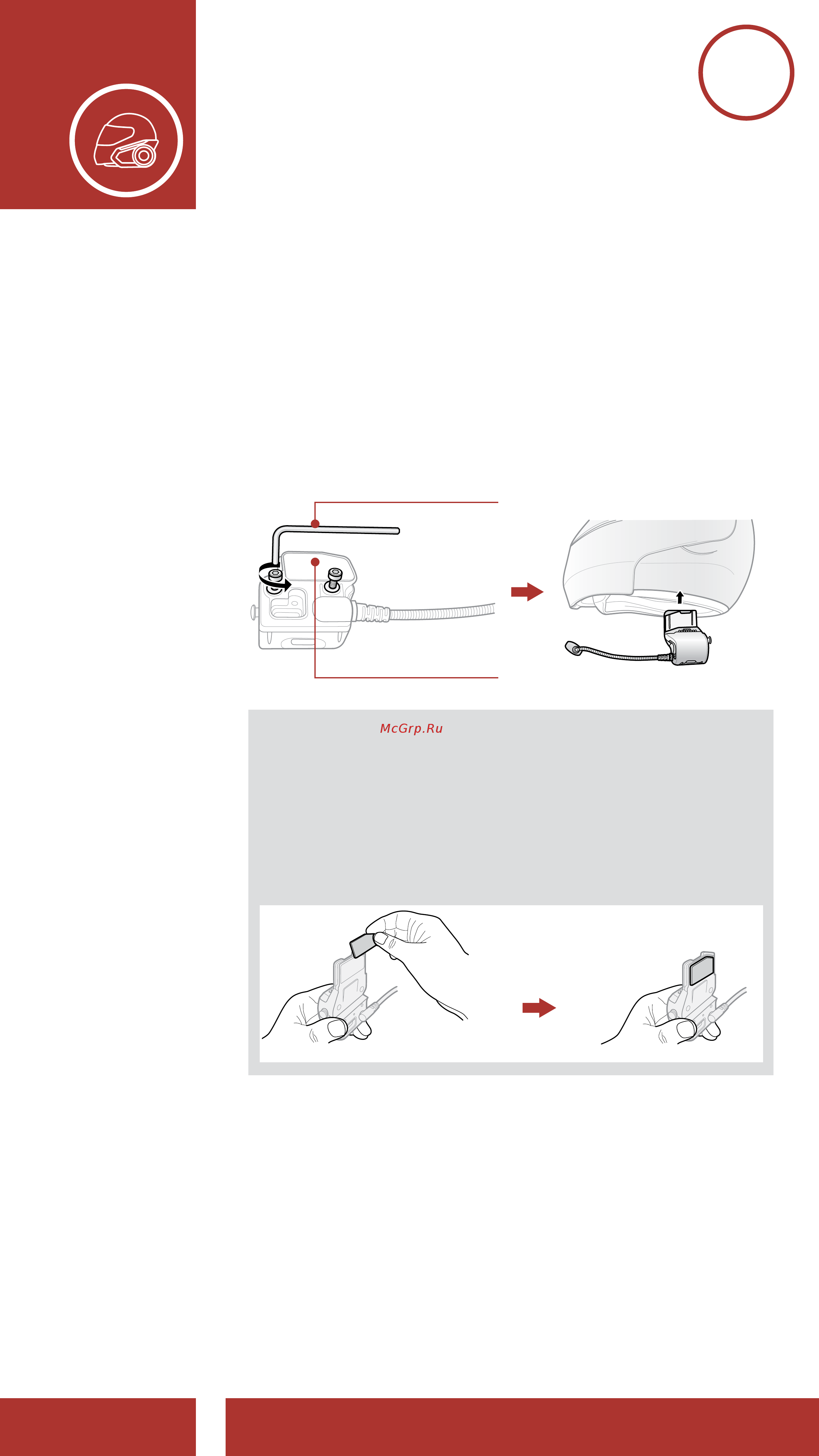 SENA 30K [12/93] Installing the headset on your helmet