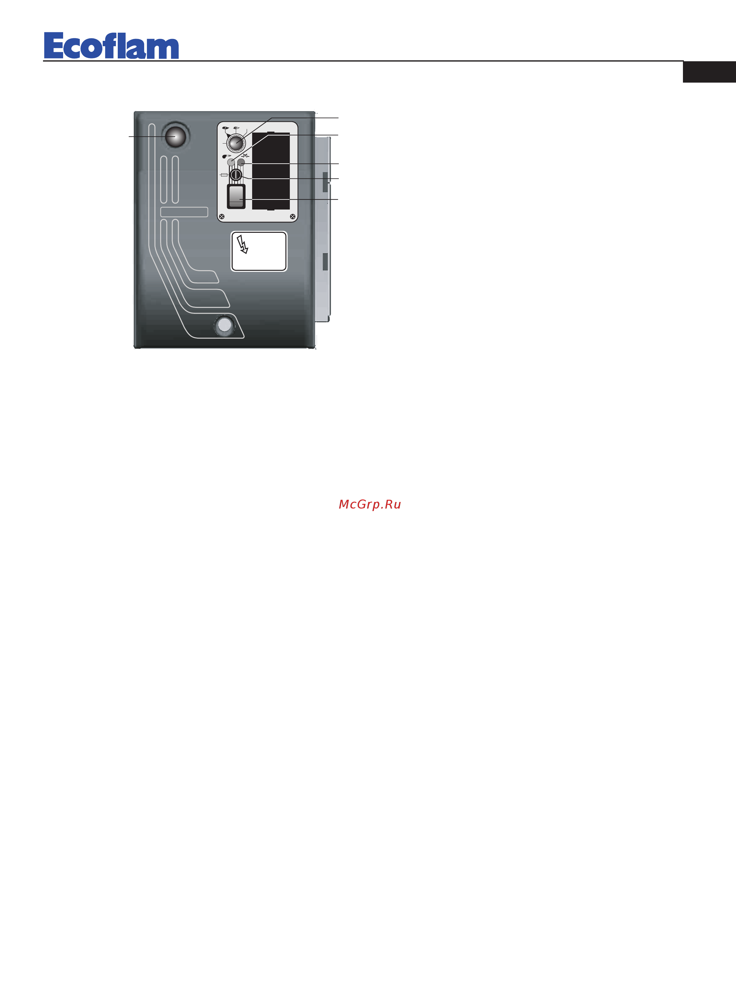 Ecoflam BLU 1700.1 PR TC - VCS 240 [15/44] Description of the control panel of the burner