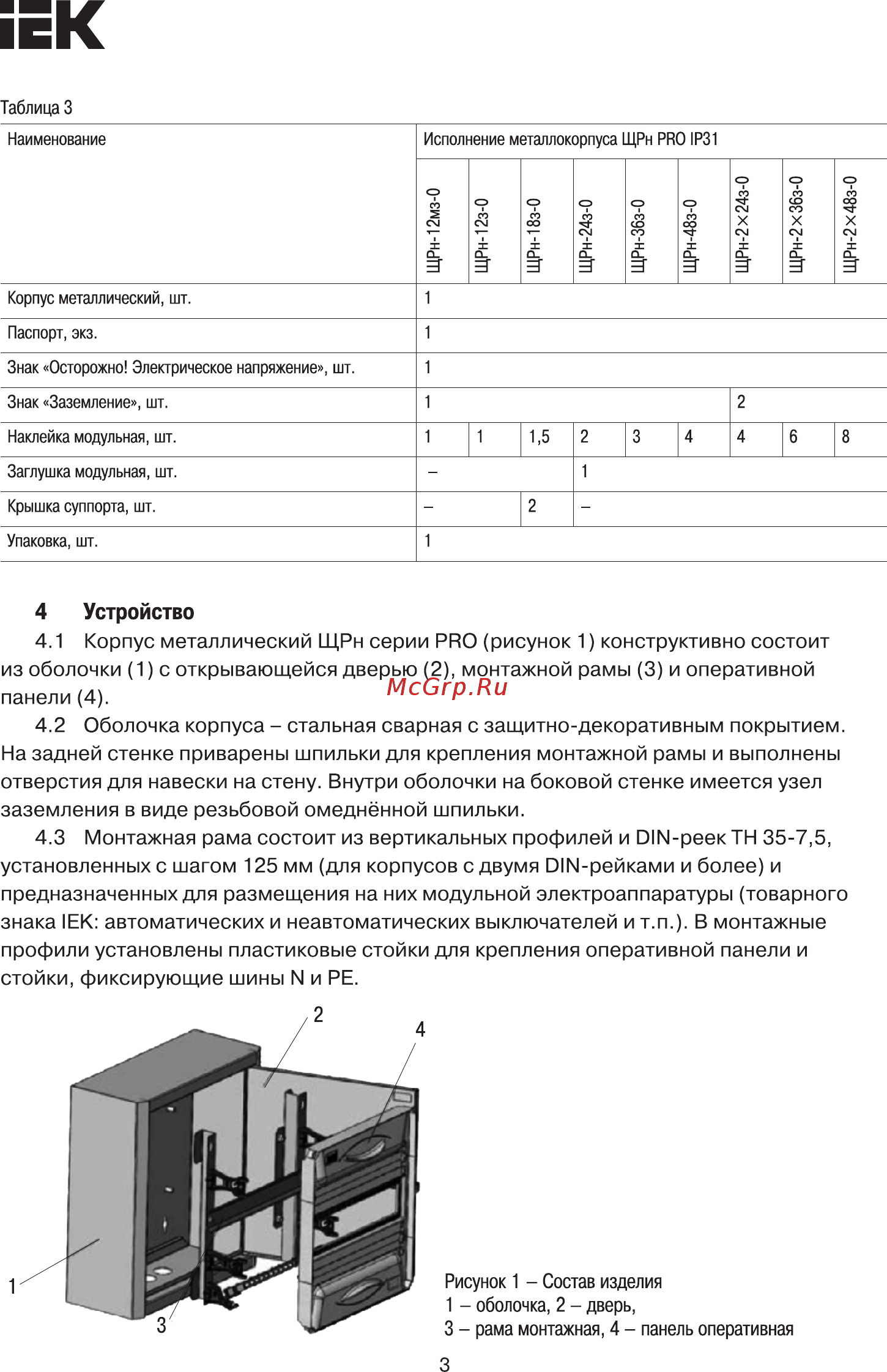 Iek ЩРн-2x36з-0 36 УХЛ3 IP31 PRO MKM15-N-2X36-31-ZU [3/7] Страница 3