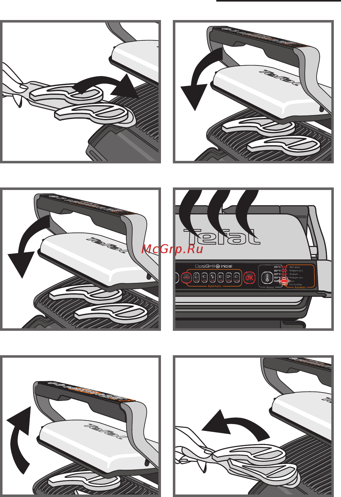 Tefal OPTIGRILL GC706D [10/18] Приготовление пищи