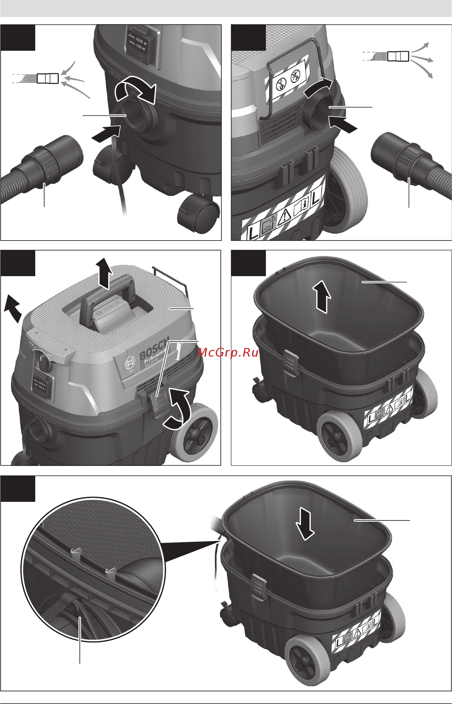 Bosch GAS 12-25 PL (060197C100) Руководство пользователя онлайн [5/257] 501811