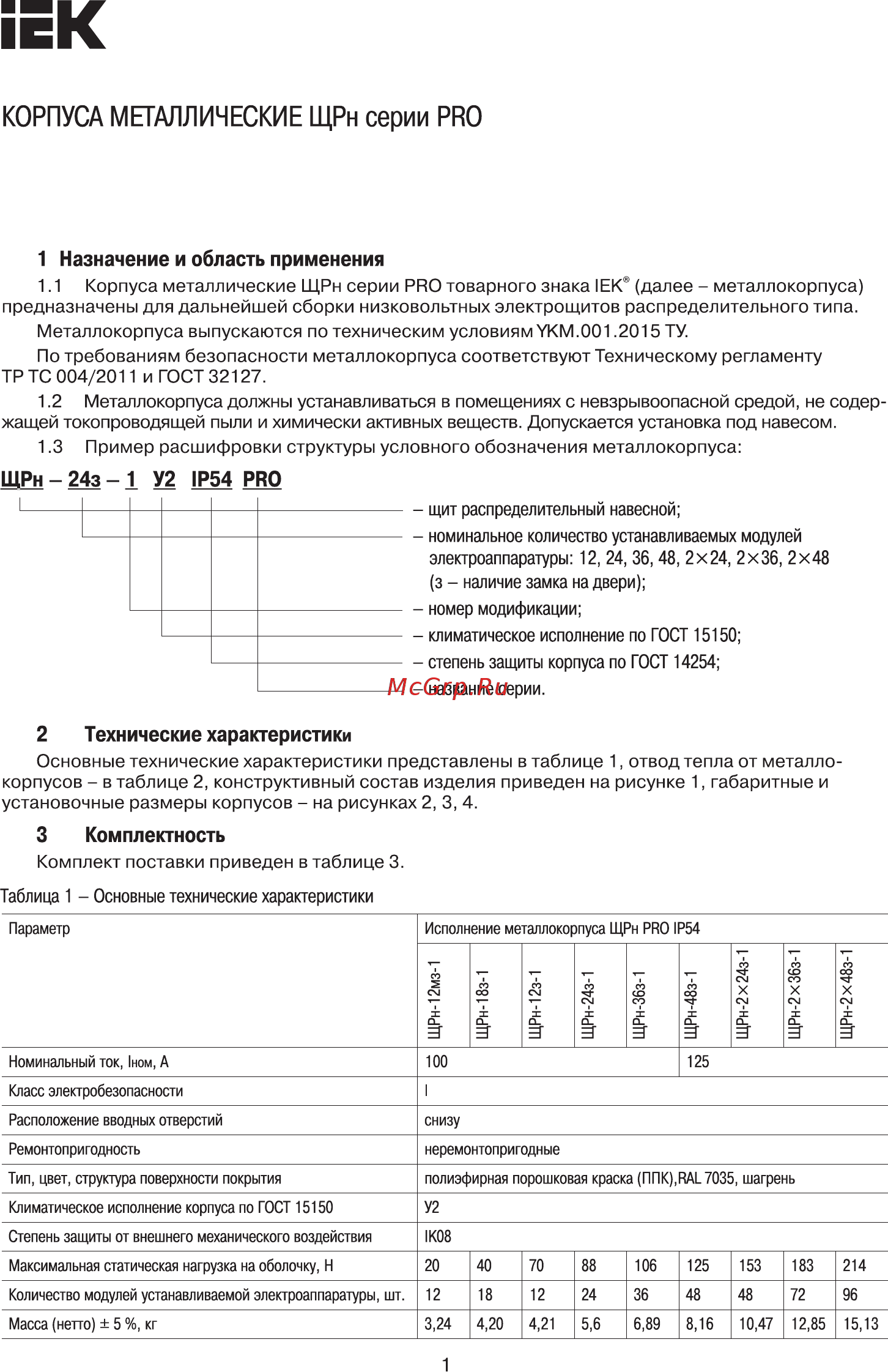 Iek ЩРн-12мз-1 У2 IP54 PRO MKM16-N-12m-54-ZU Краткое руководство по эксплуатации онлайн