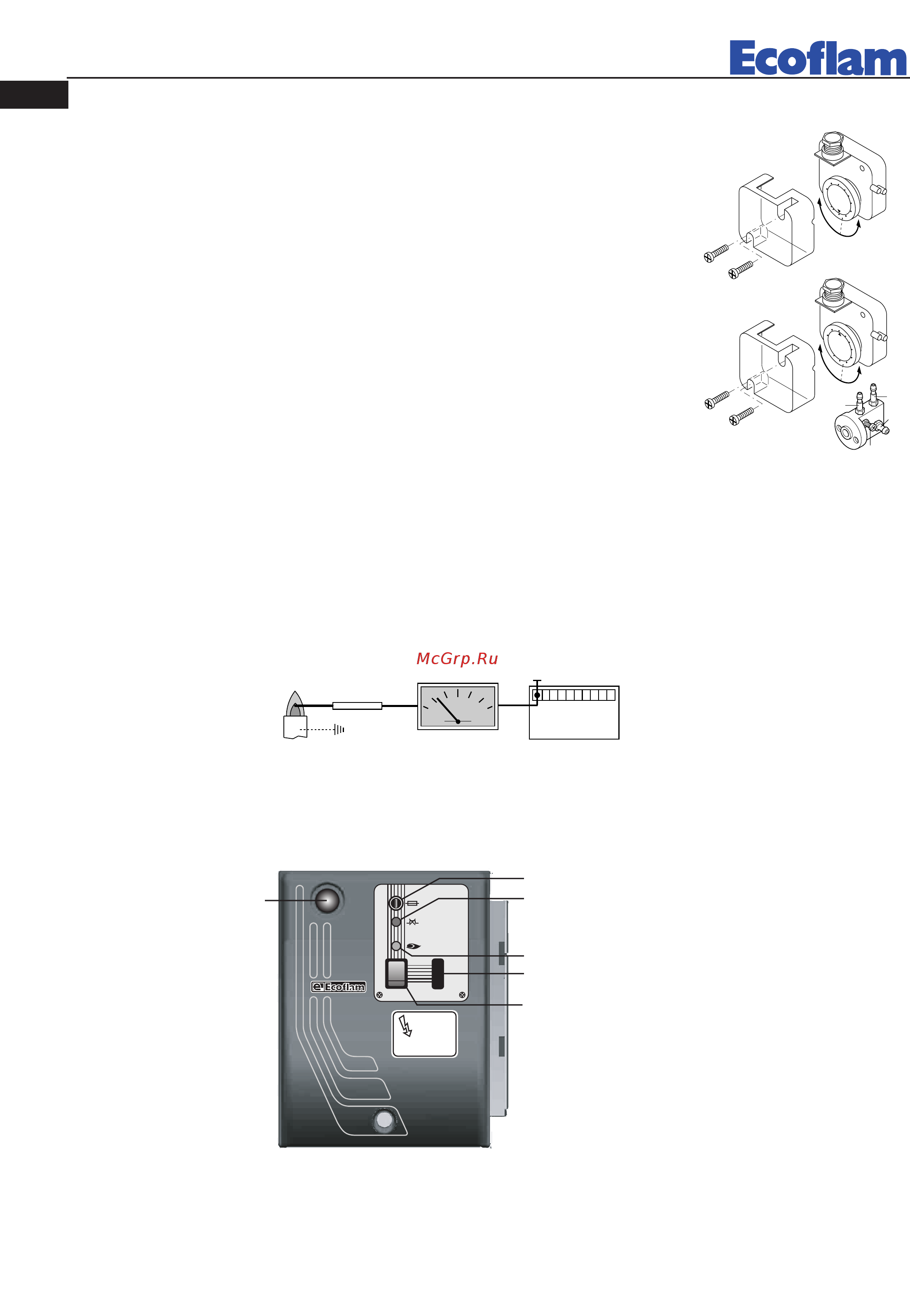 Ecoflam BLU 700.1 MD Low NOx TC - VCS 125 [10/36] Adjustment of gas minimum pressure switch unscrew off and remove cover m set regulator n to a value equal to 60 of gas nominal feed pressure i e for nat gas nom pressure 20 mbar set regula tor to a value of 12 mbar for l p g nom pressure of g30 g31 30 37 mbar set regulator to a value of 18 mbar screw up cover m