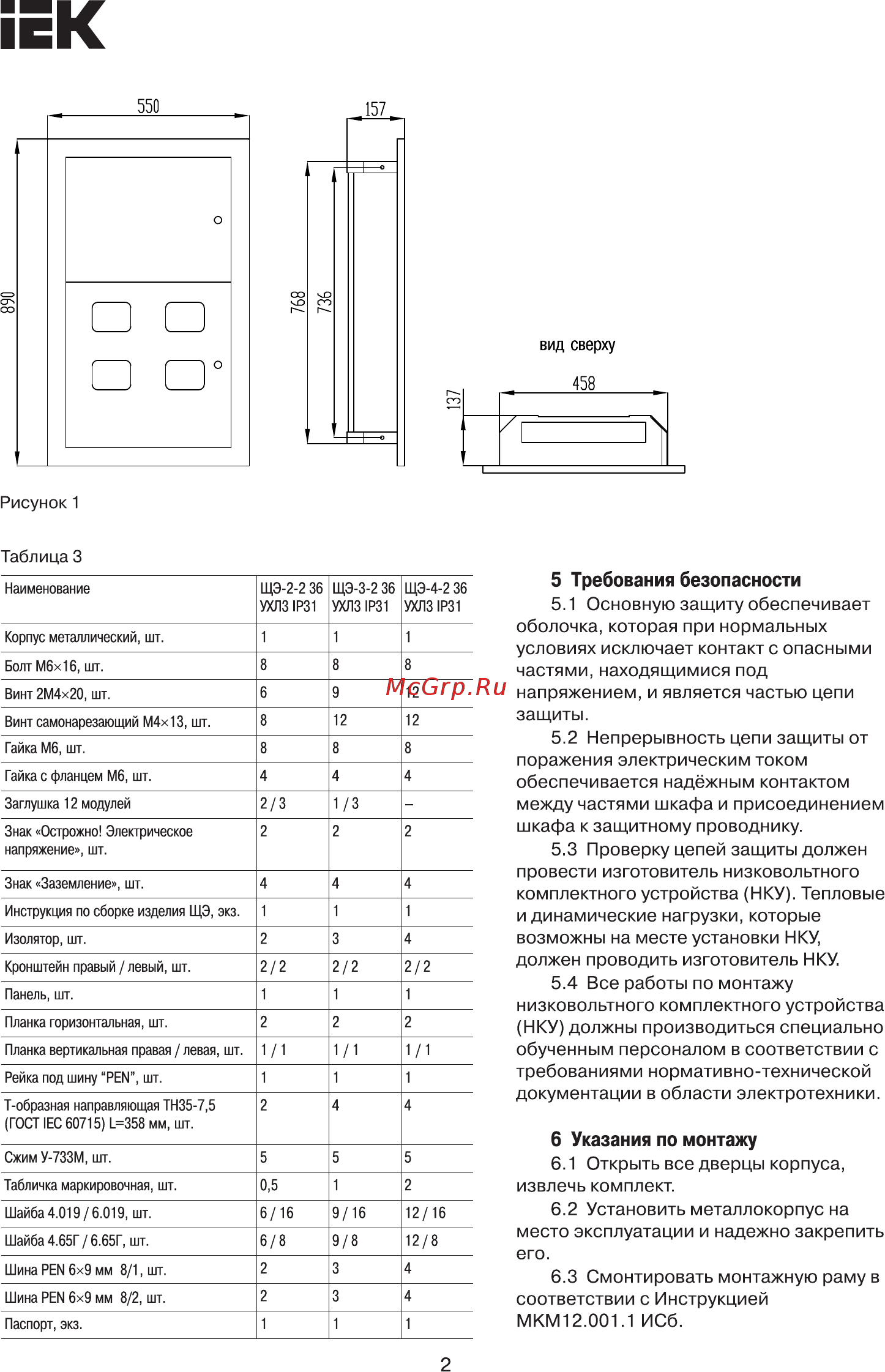 Iek ЩЭ-3-2 36 УХЛ3 IP31 IND-MKM12-03-30 [2/4] Страница 2