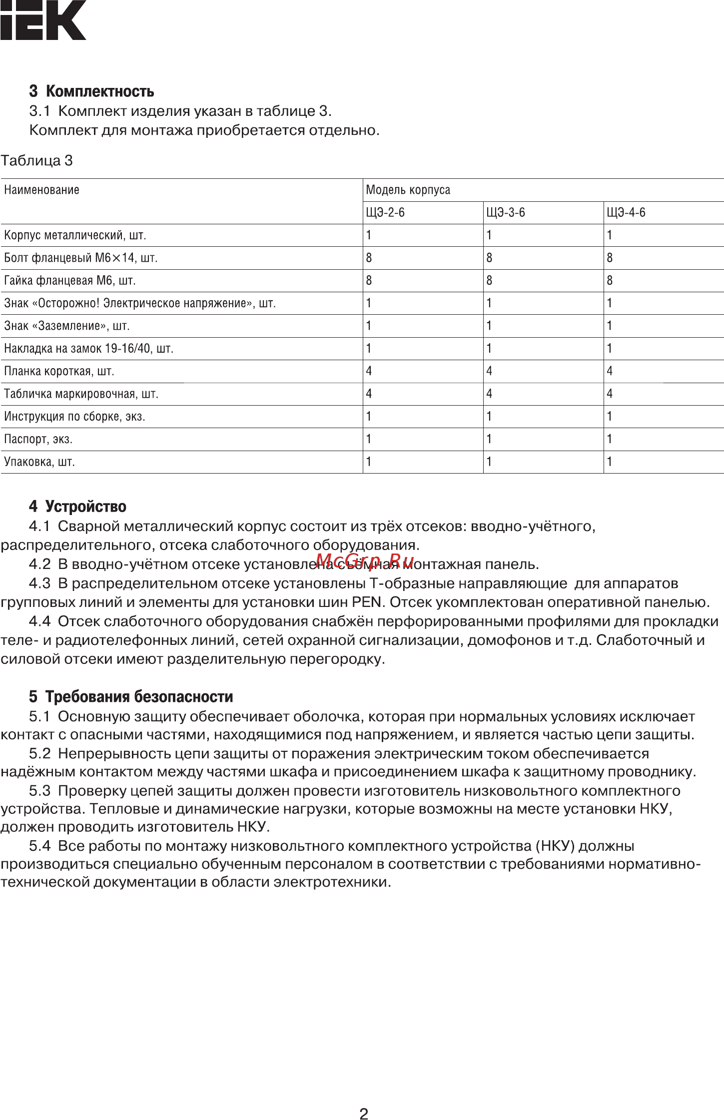 Iek ЩЭ-4-6 36 УХЛ3 IP31 MKM42-4-6-31 [2/4] Страница 2
