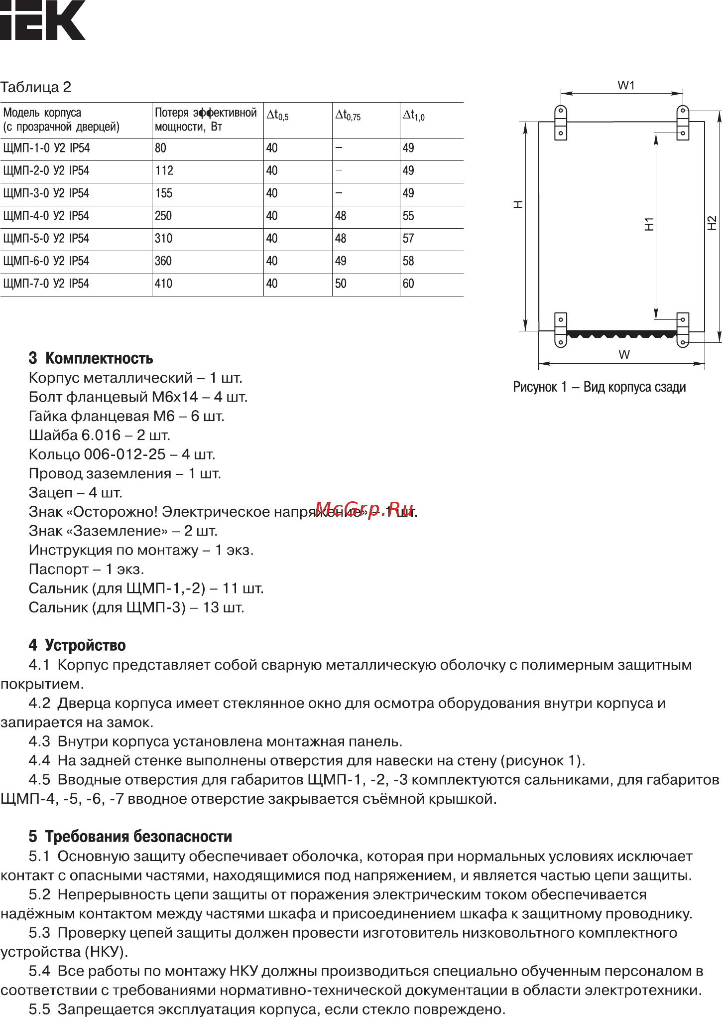 Iek ЩМП-3-0 У2 IP54 IEK YKM11-03-54-1 [2/4] Страница 2