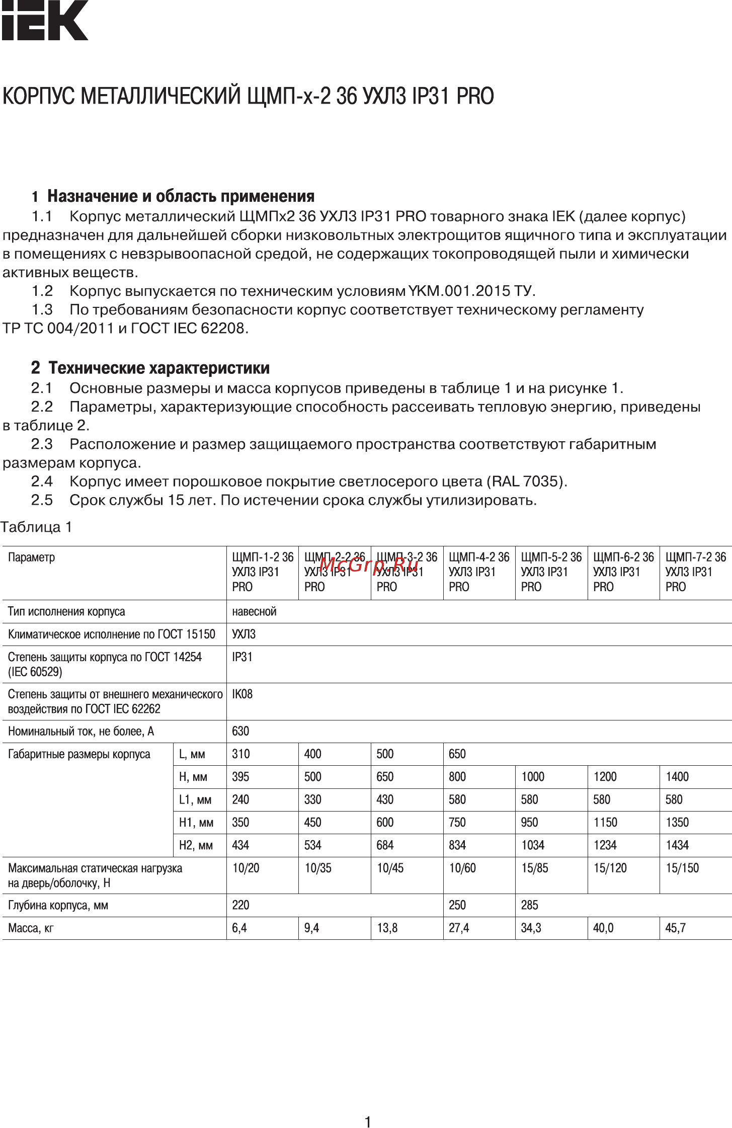 Iek ЩМП-3-2 36 УХЛ3 IP31 PRO YKM42-03-31-P Краткое руководство по эксплуатации онлайн
