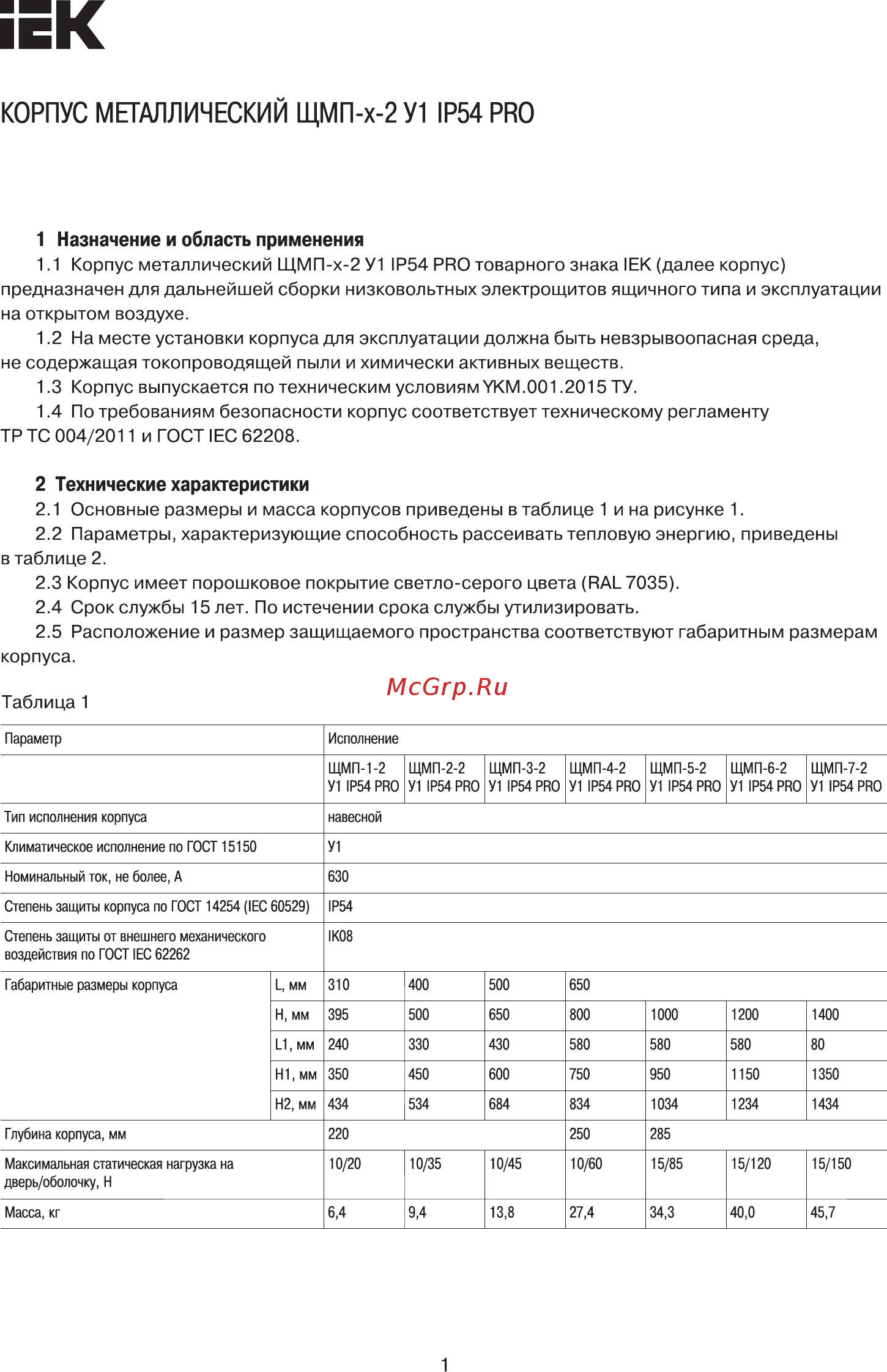 Iek ЩМП-3-2 У1 IP54 PRO YKM42-03-54-P Краткое руководство по эксплуатации онлайн