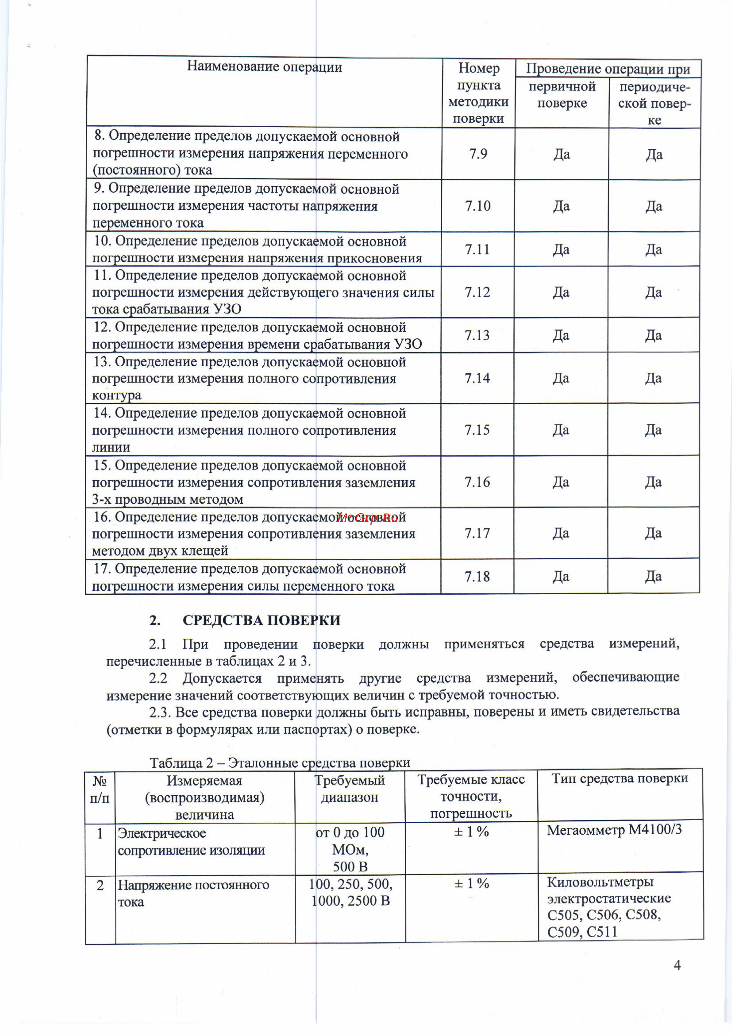 Metrel mi 3125 Инструкция по эксплуатации онлайн [4/23] 406632