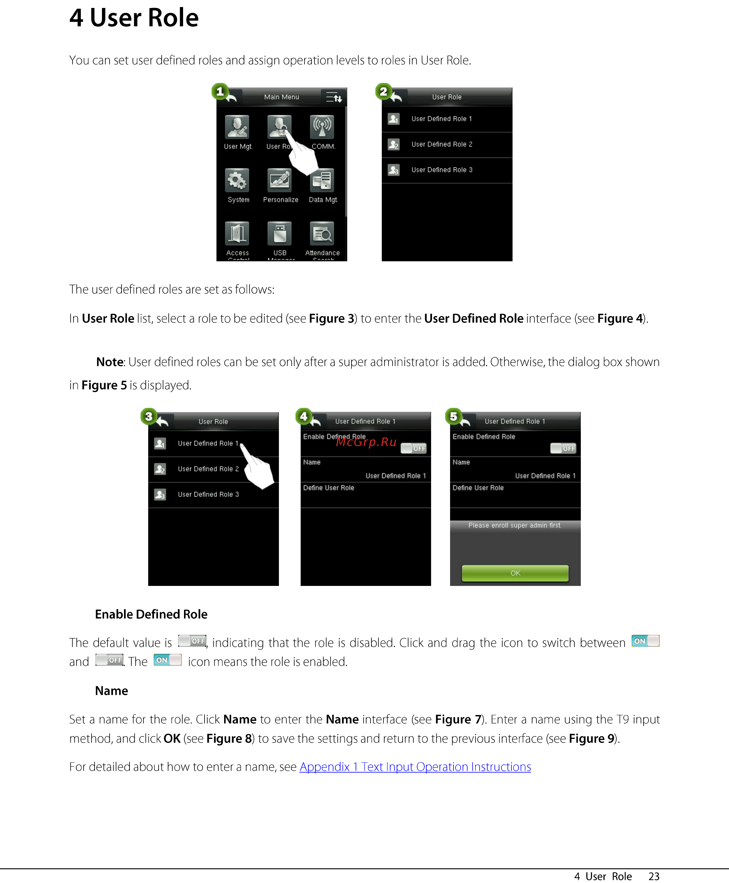 Zkteco inPulse+ [28/76] User role