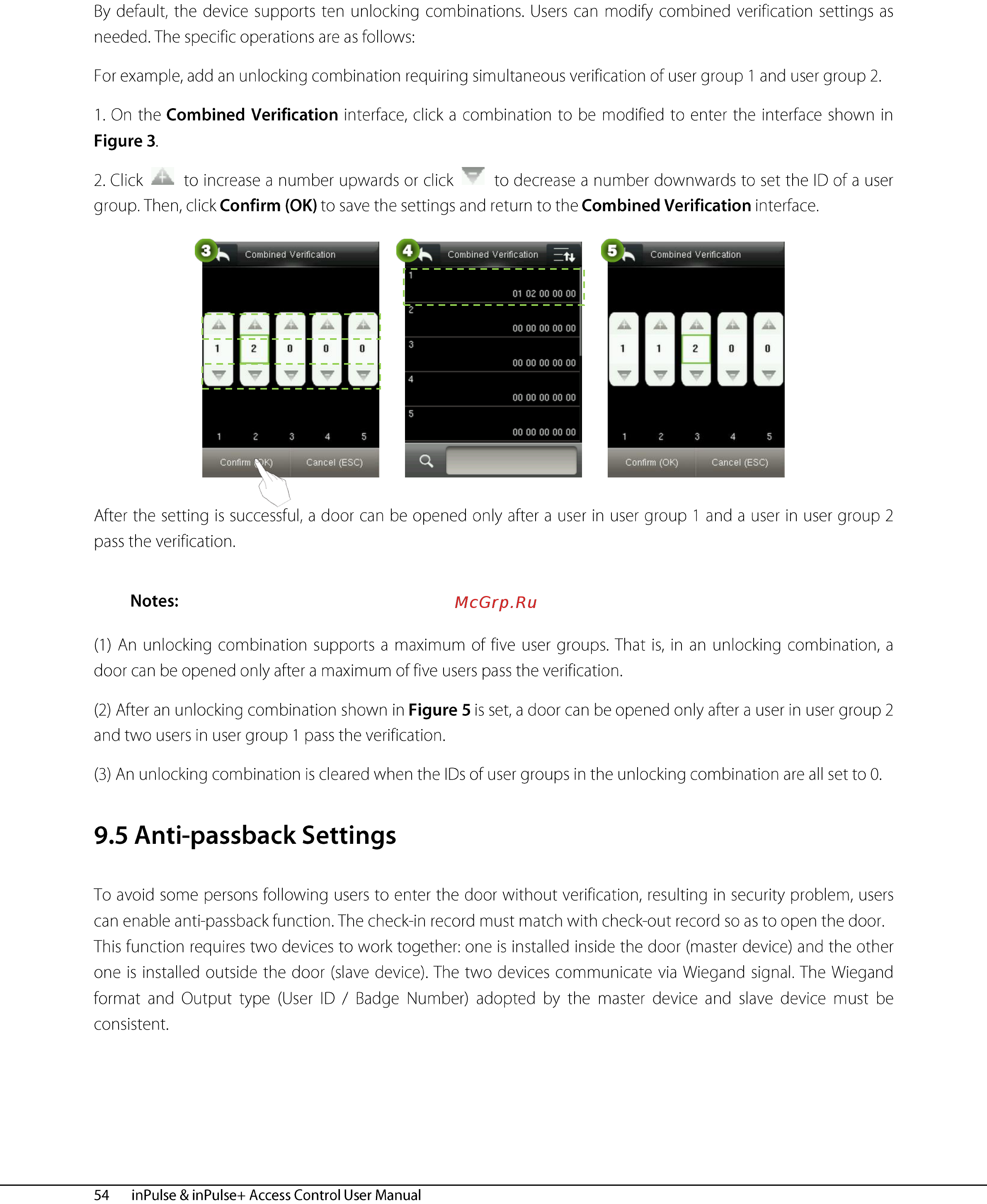 Zkteco inPulse [59/76] Anti passback settings