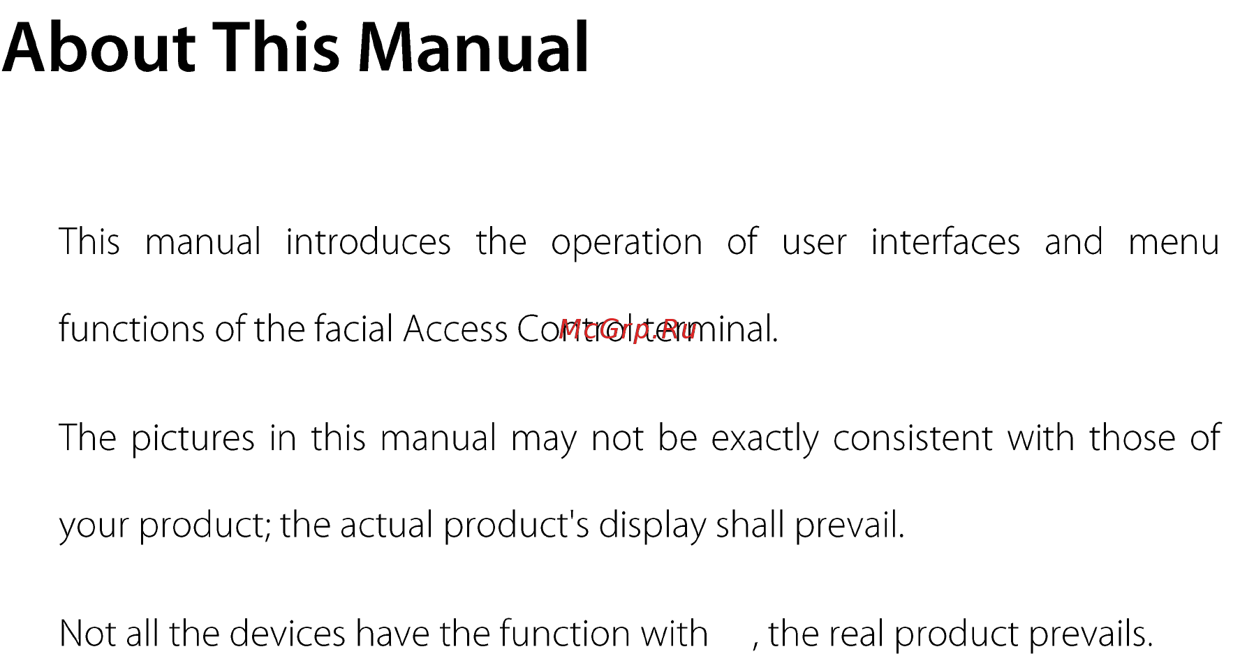 Zkteco ProFACE [2/65] About this manual