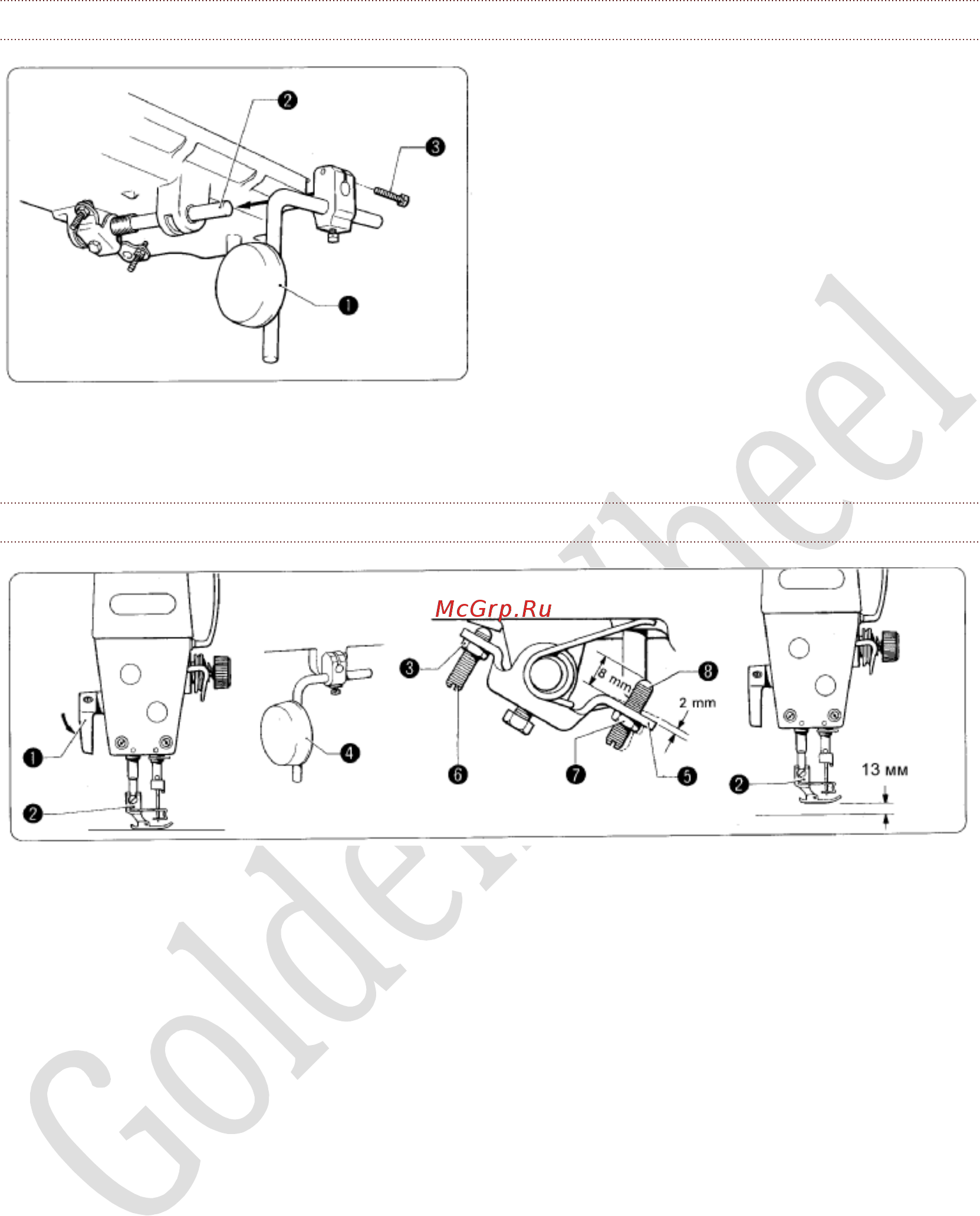Golden Wheel CS-5100HL [14/44] Установка устройства поднятия лапки коленом