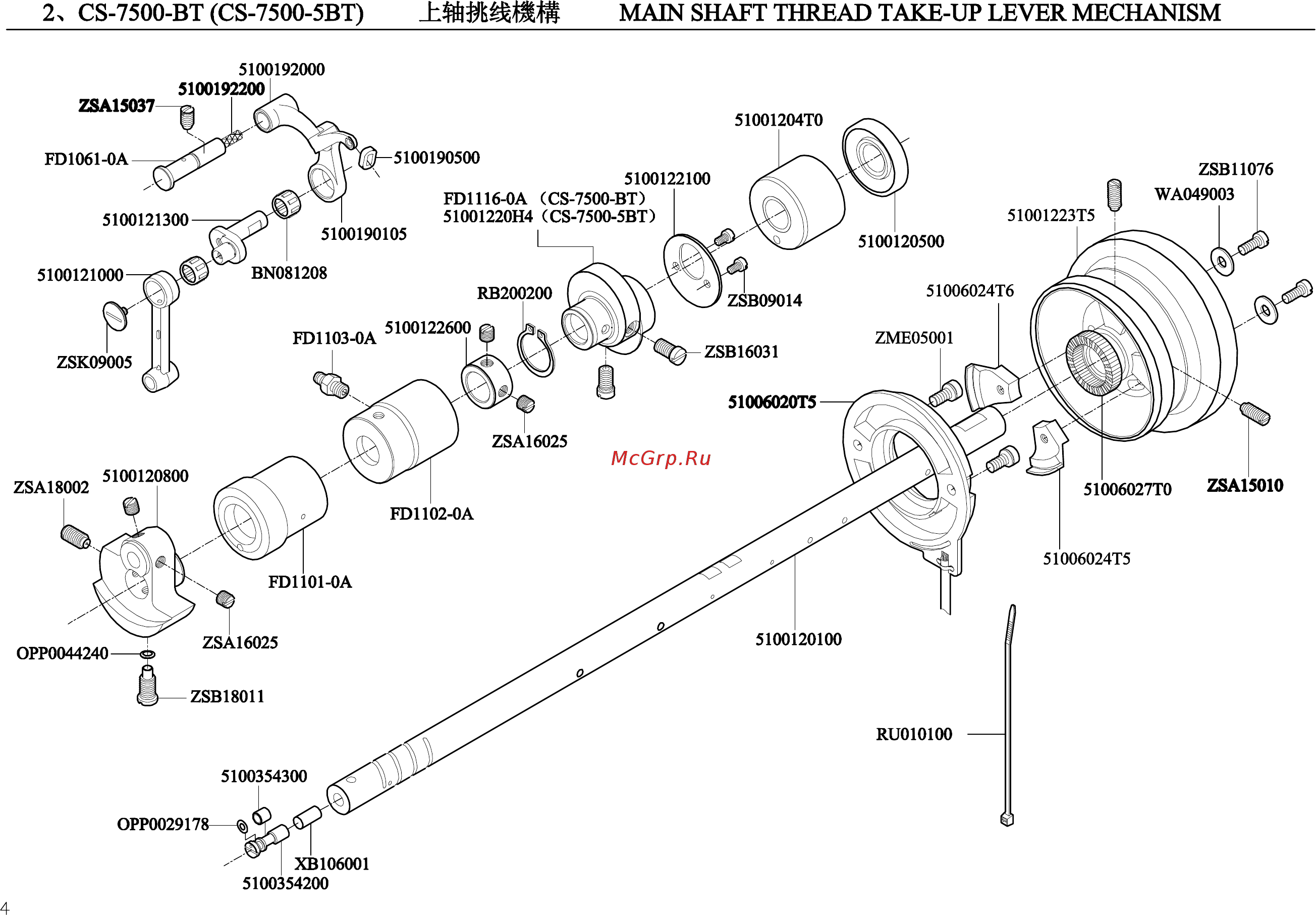 Golden Wheel CS-7500-5N-BT-F Каталог запчастей онлайн [5/34] 409887