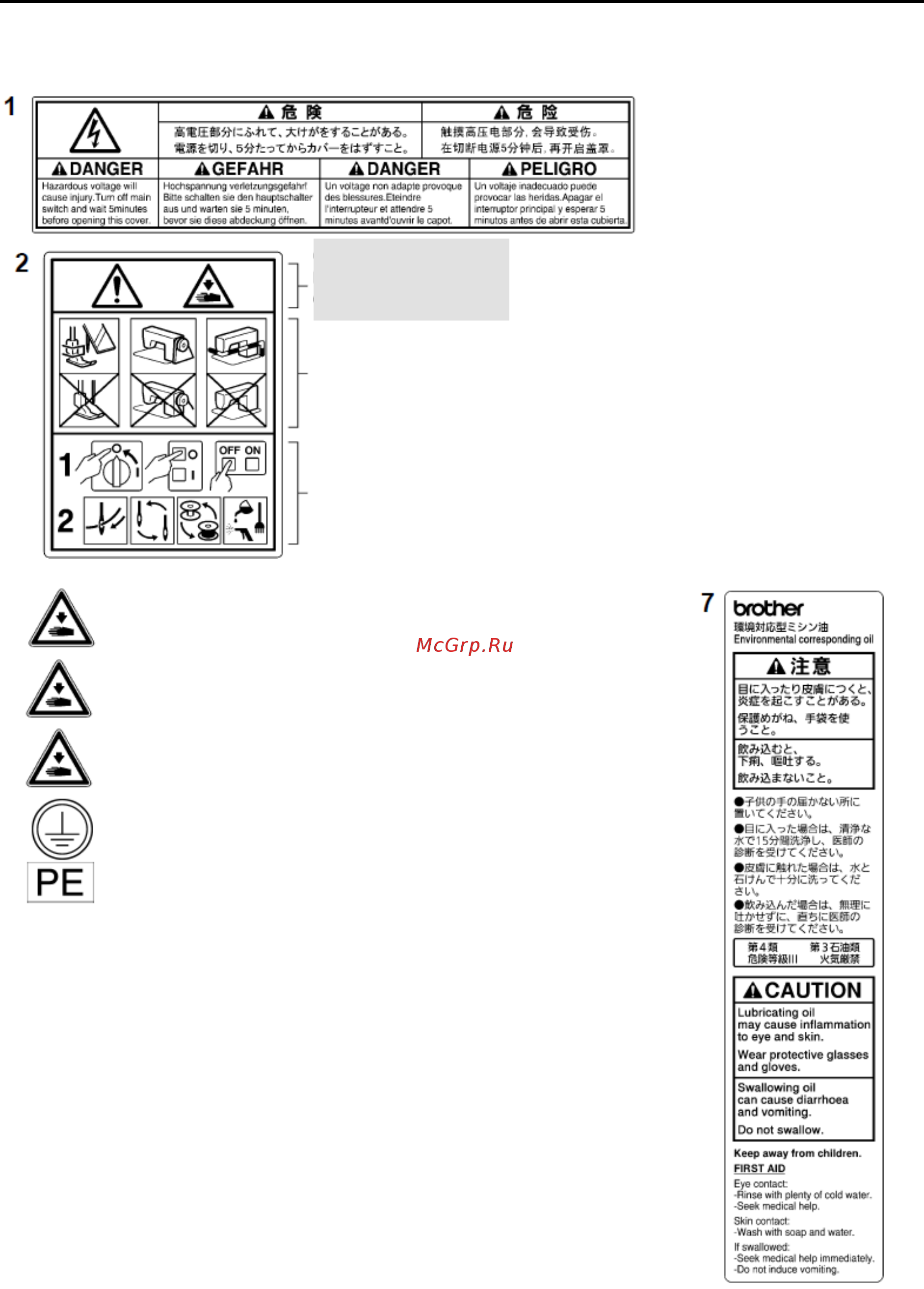 Brother HE-800B-03 [6/106] Предупредительная маркировка