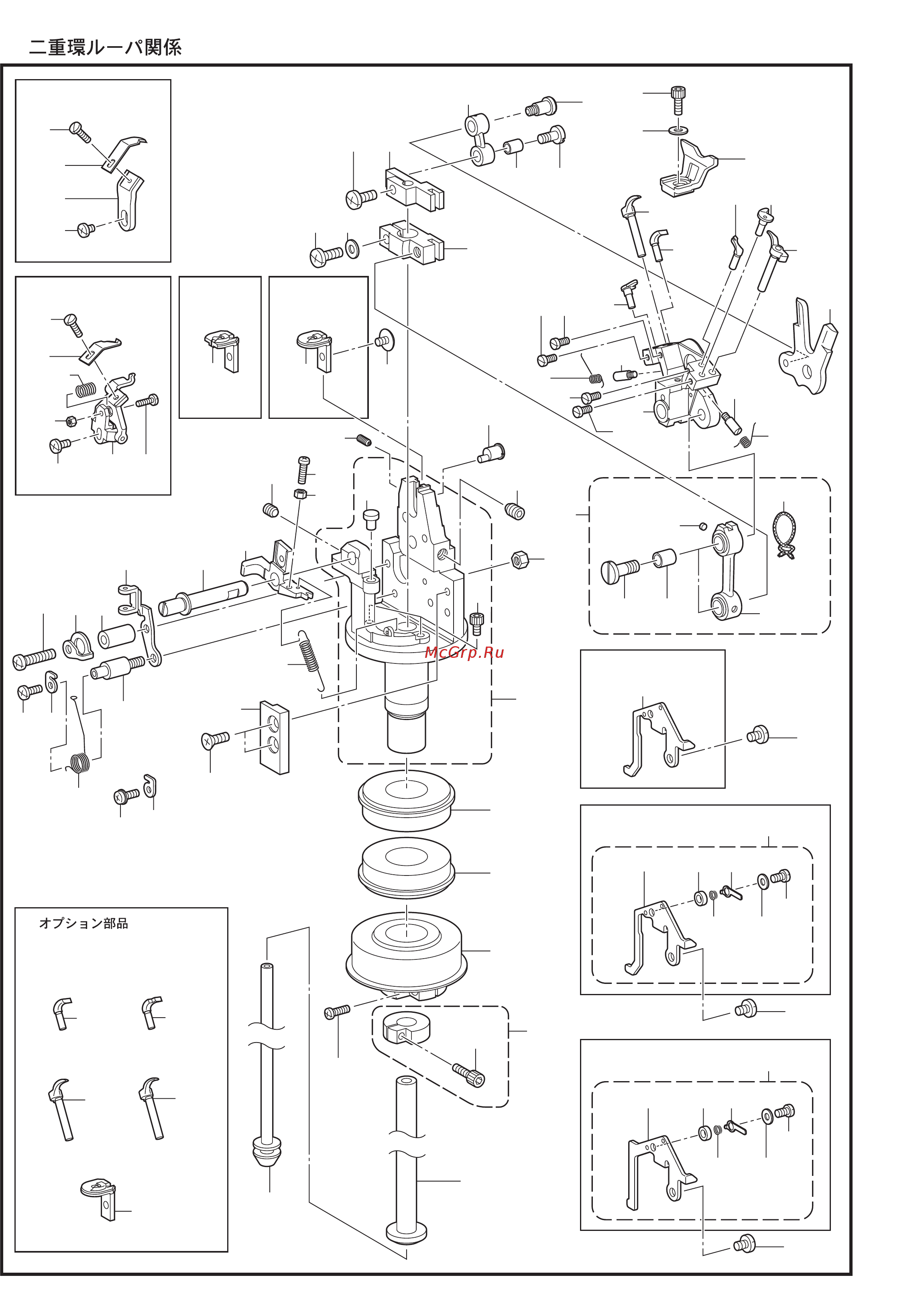 Brother RH-9820-01/02 [38/118] L double chain stitch looper mechanism