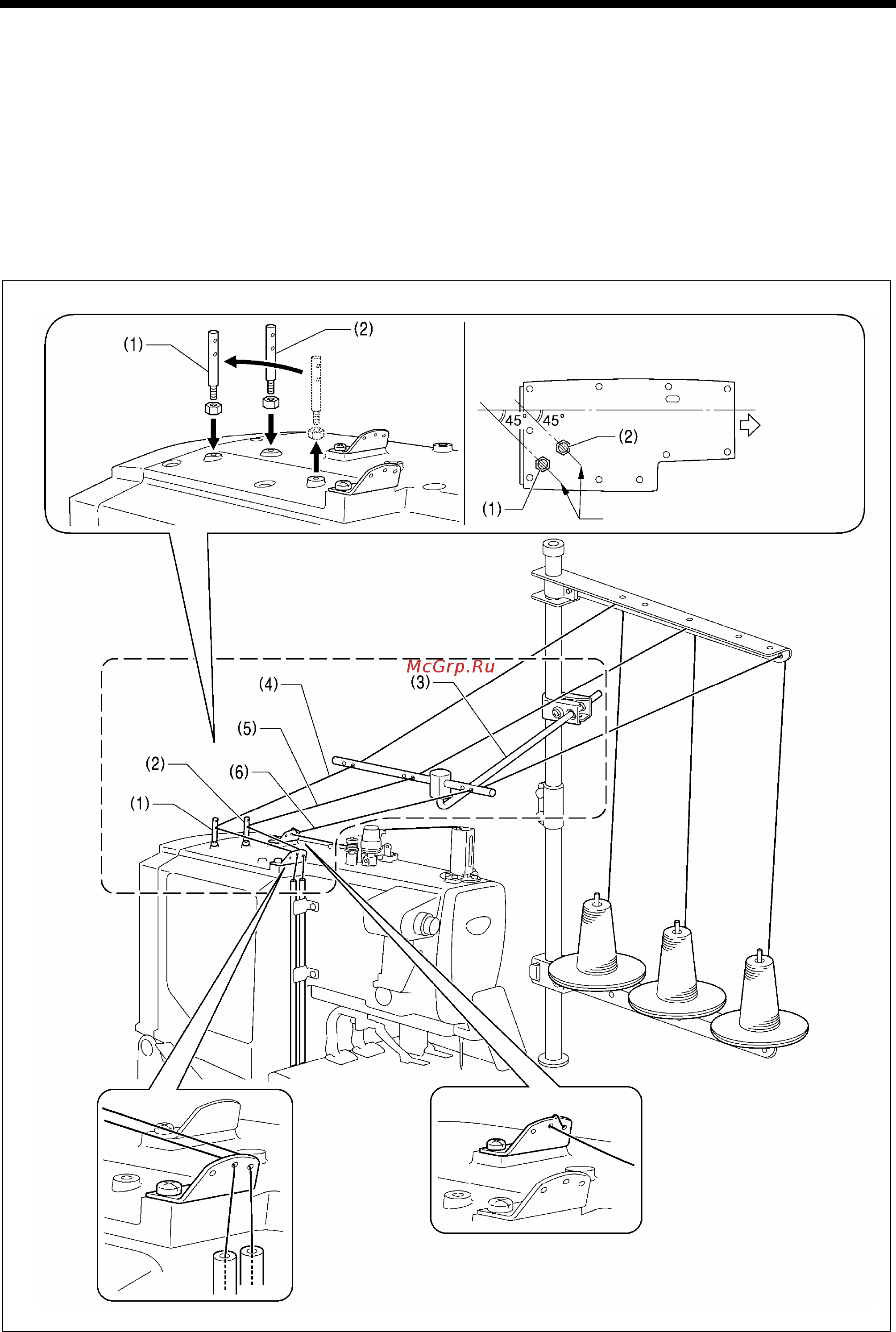 Brother RH-9820-01/02 [47/139] 5 заправка нити когда бобинодержатель установлен с правой стороны