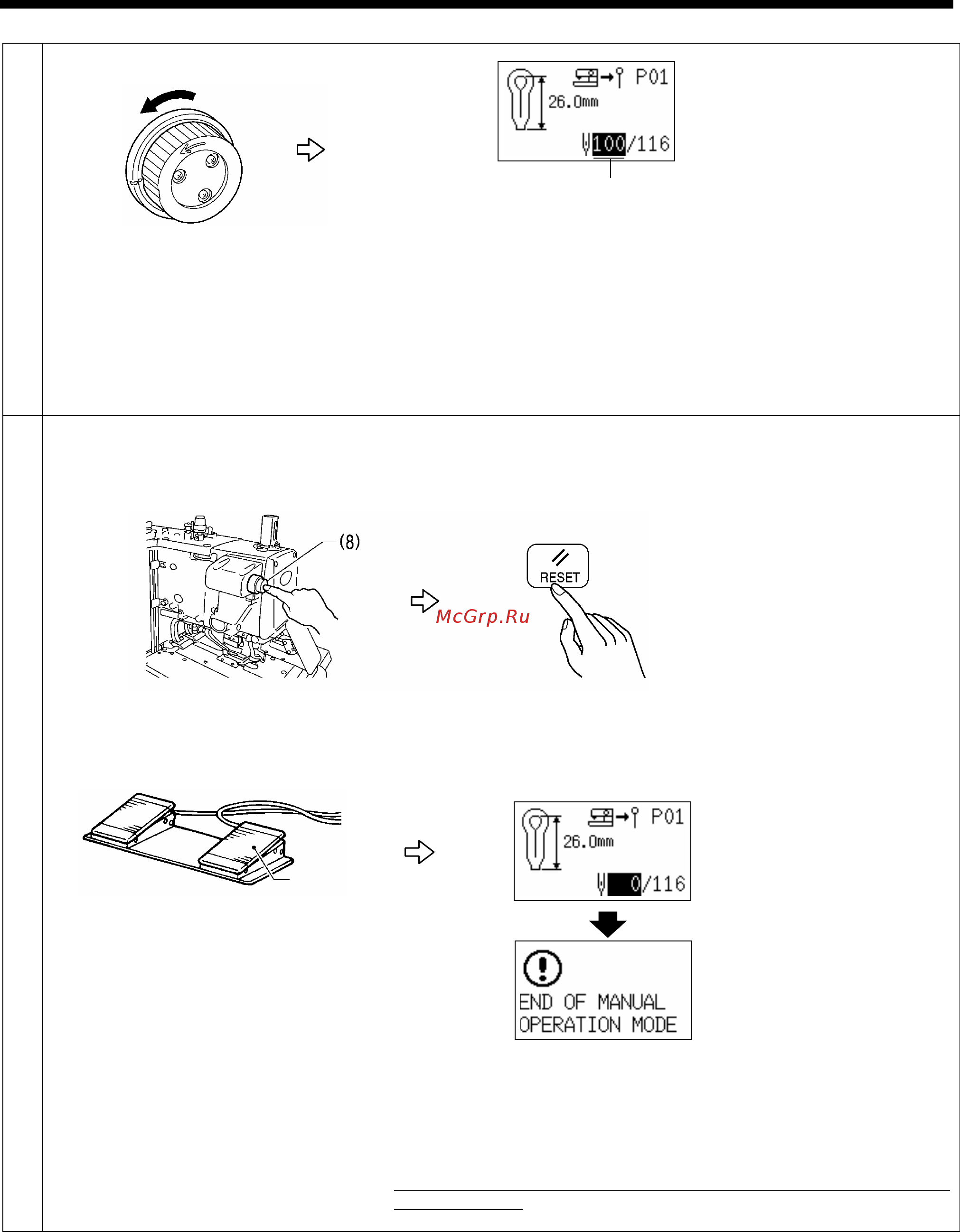 Brother RH-9820-01/02 [89/139] Конец операции выполненой в ручном режиме