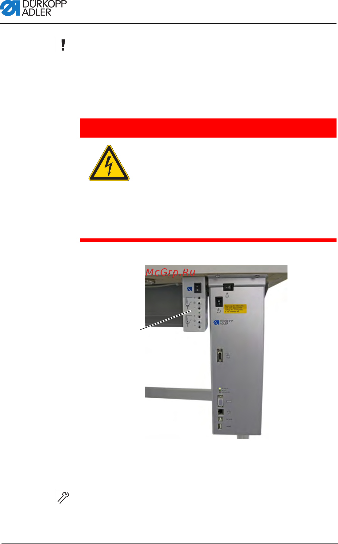Durkopp Adler 867-290040-70 M [130/160] Подключение трансформатора подсветки