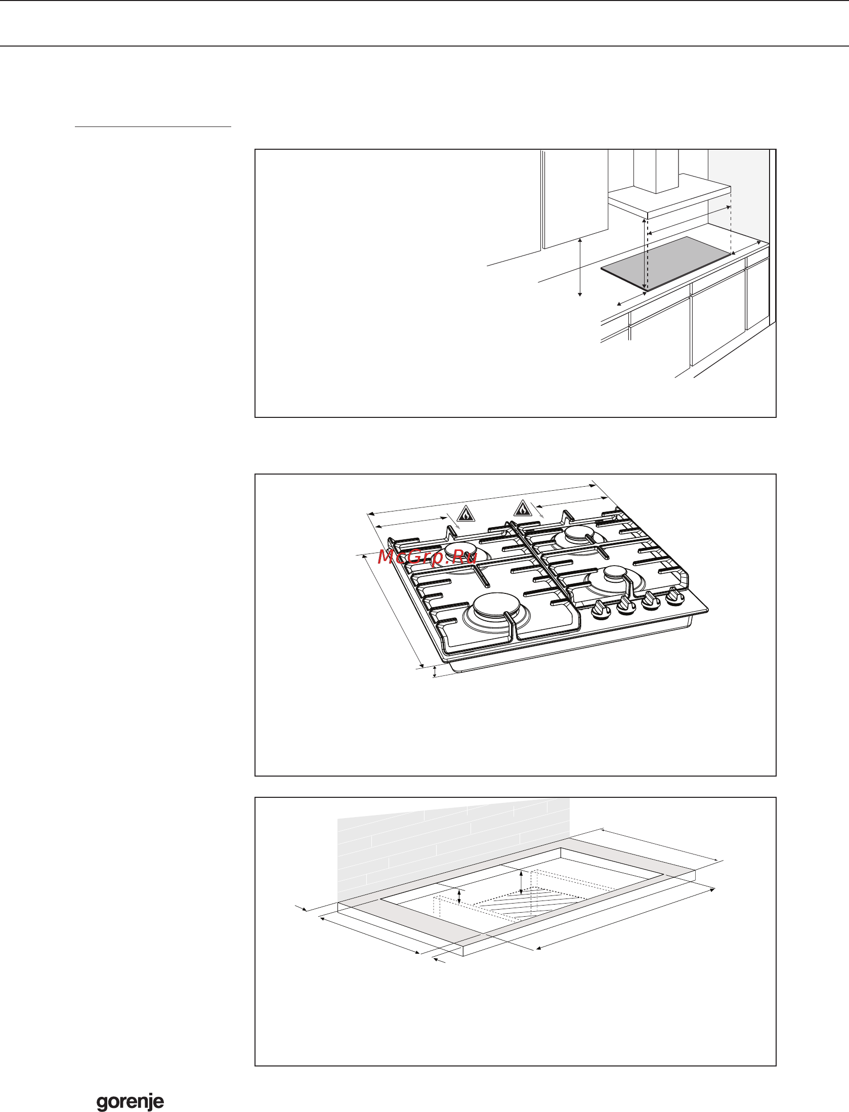 Gorenje G641CLB [12/20] Руководство по монтажу