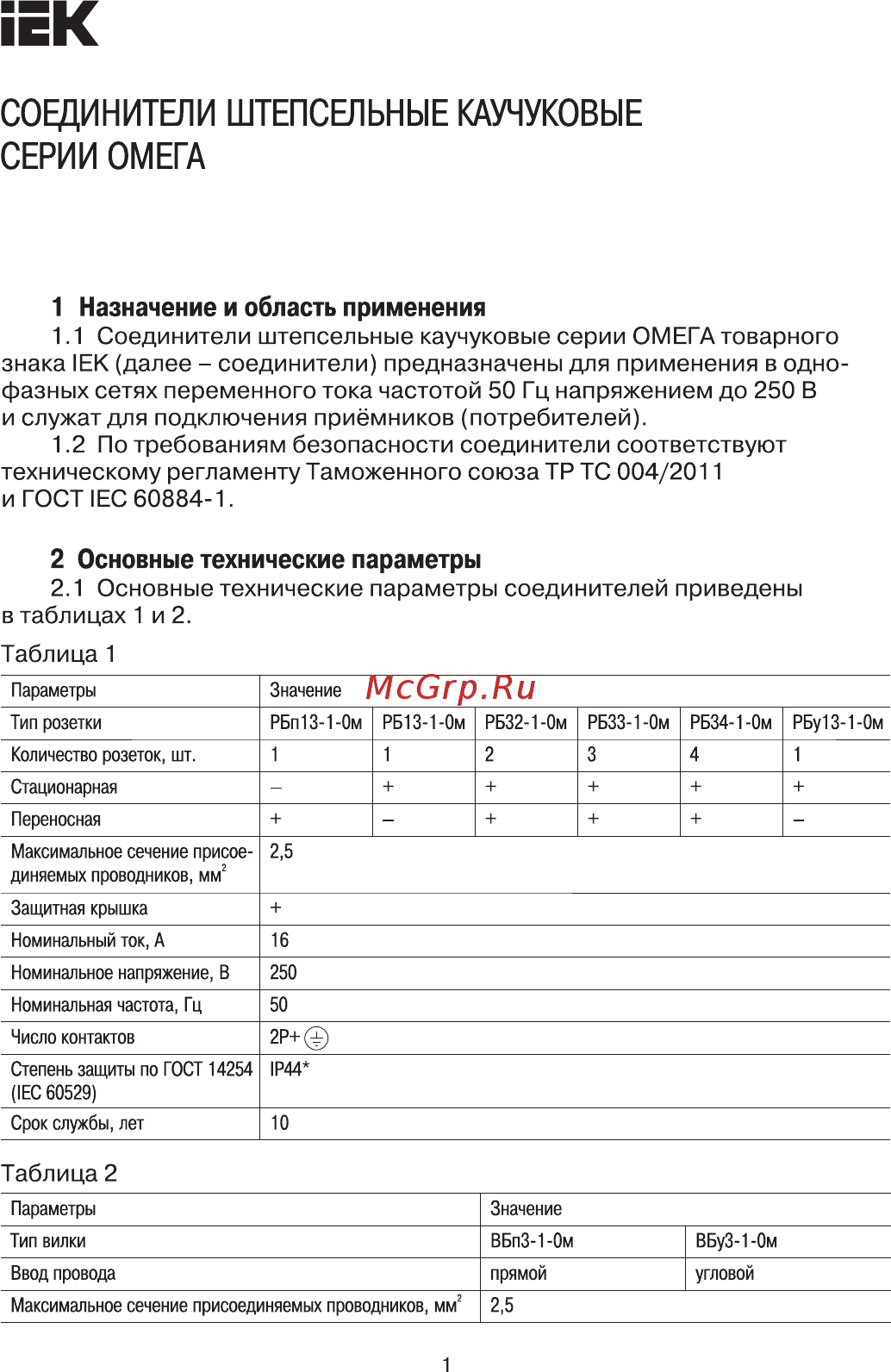 Iek РБ33-1-0м с защитными крышками IP44 ОМЕГА PKR61-016-2-K05 Краткое руководство по эксплуатации онлайн