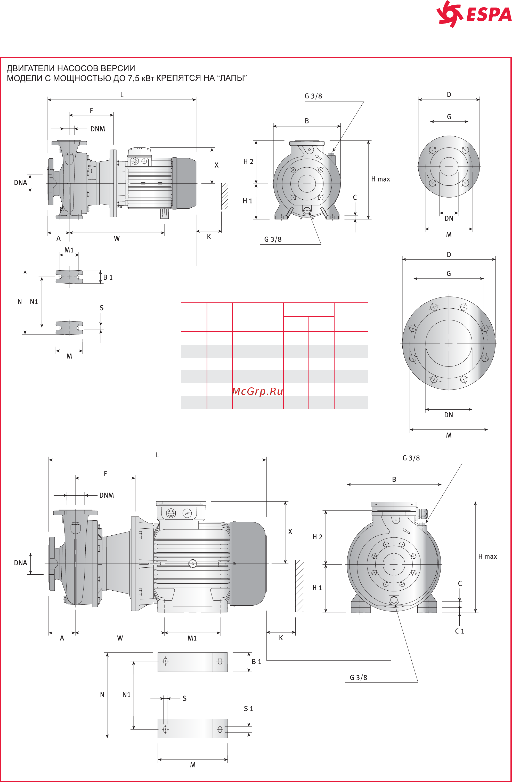 Espa FN4 32 200/05 [100/120] Серия fns размеры и вес