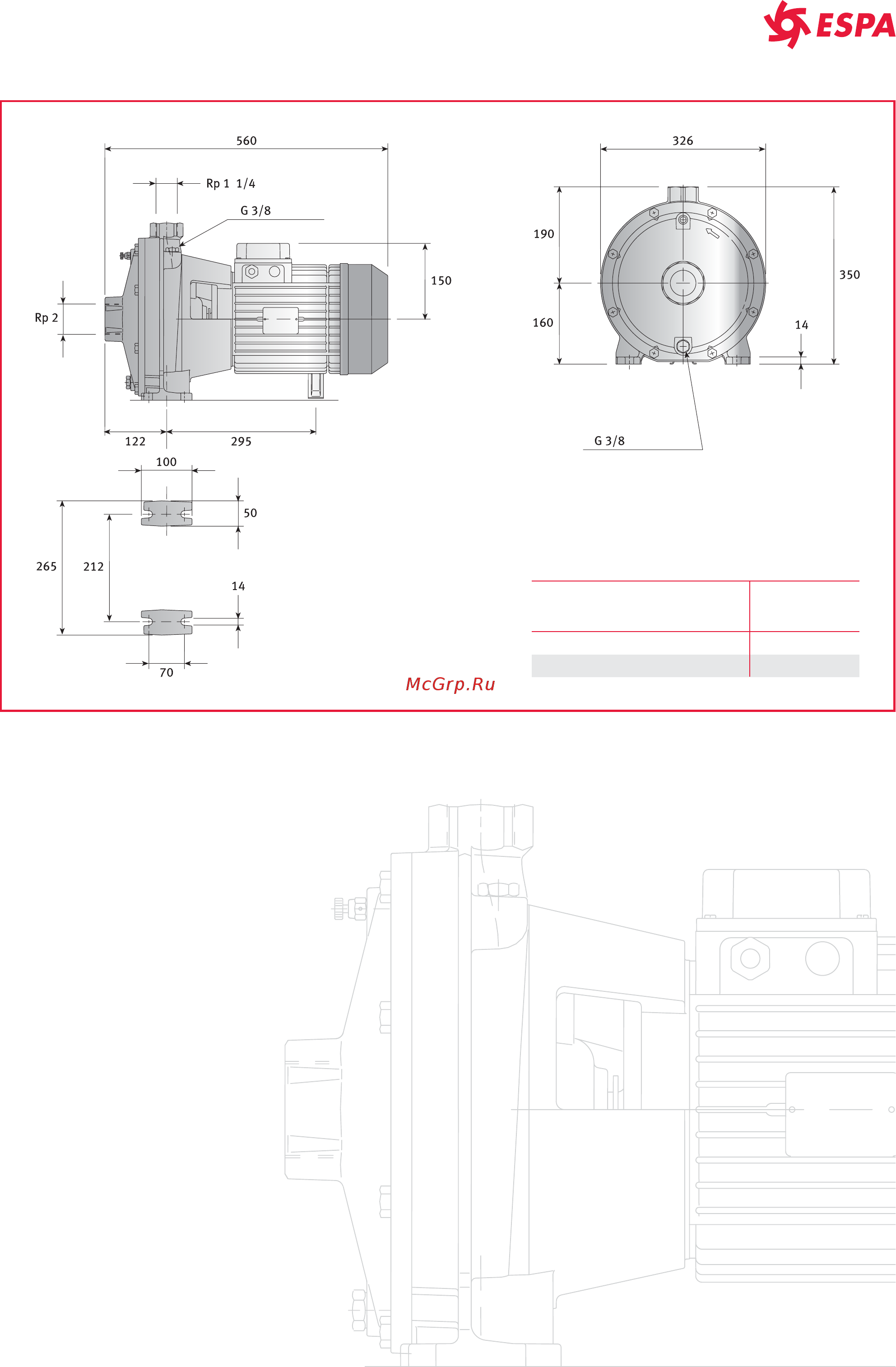 Espa FNF 80 250/450 [98/120] Серия 2fn размеры и вес