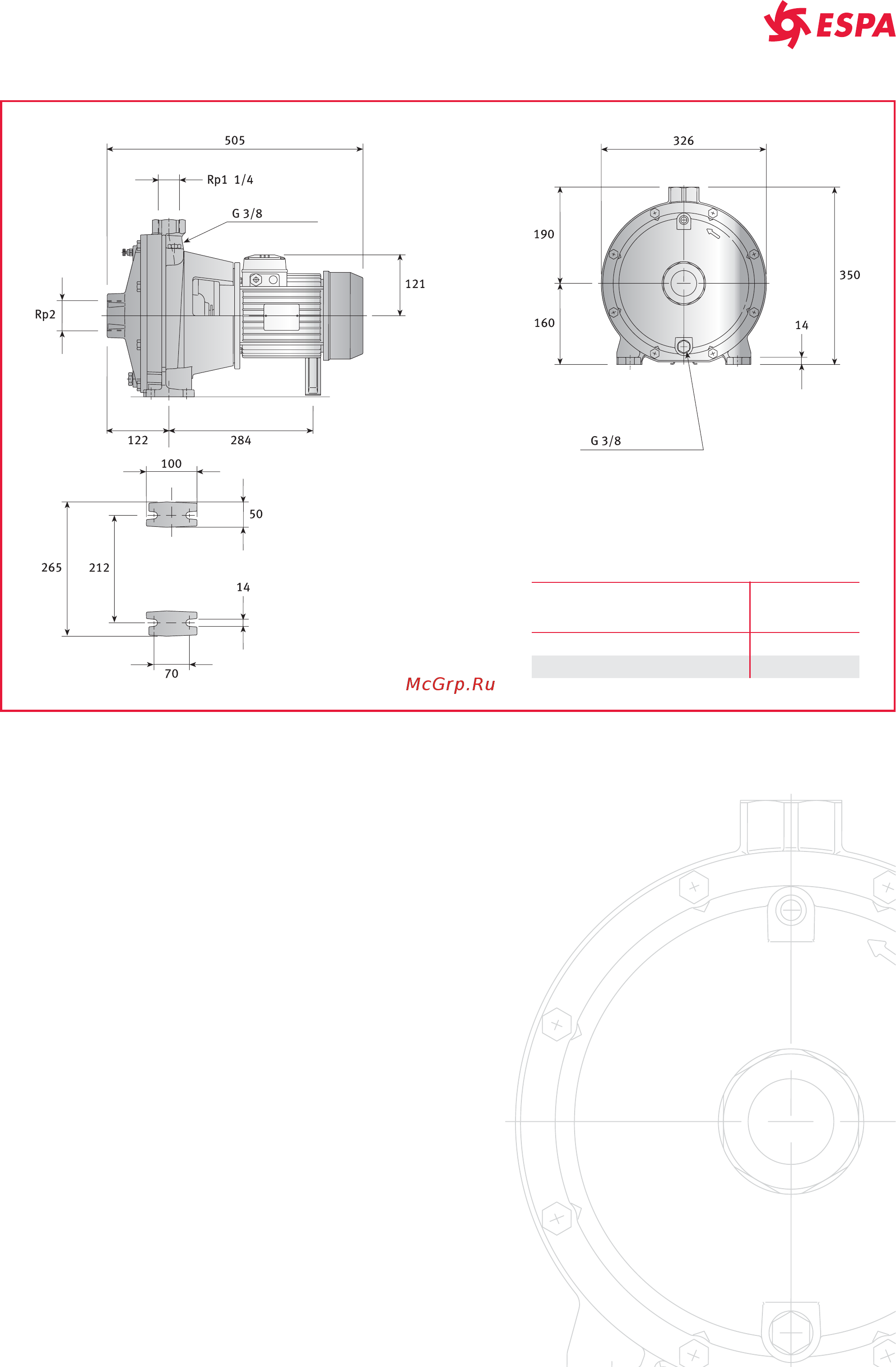 Espa FNS 65 250/220 [99/120] Серия 2fn4 размеры и вес