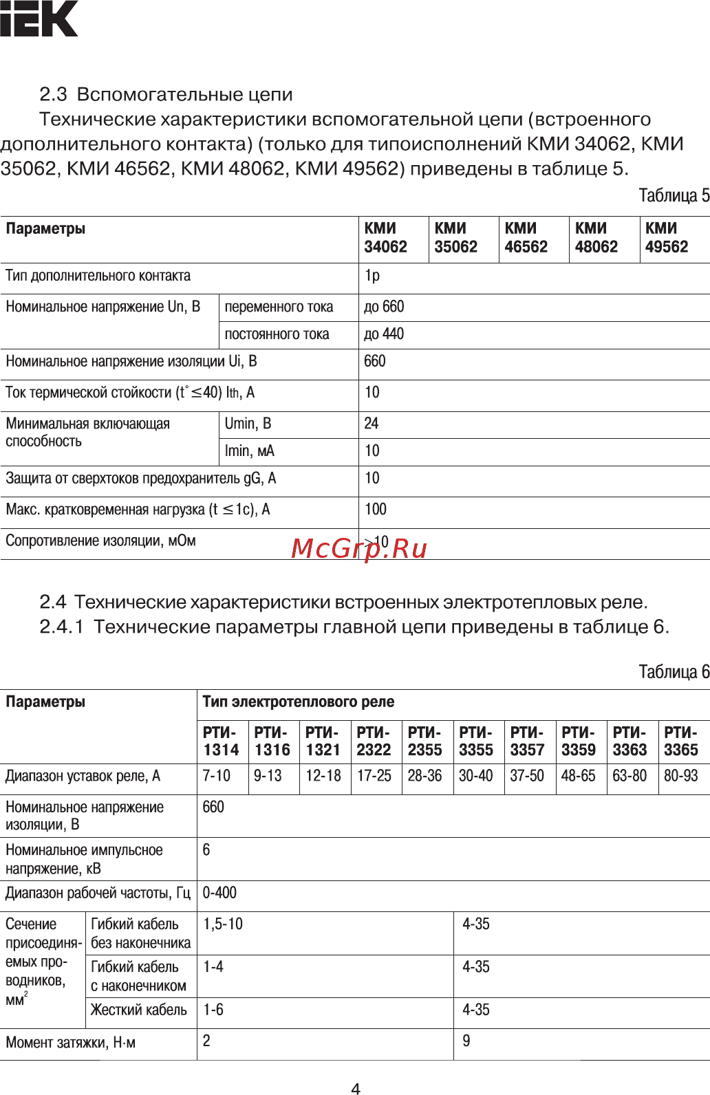 Iek КМИ48062 80А с индикацией 230В/АС3 IP54 KKM46-080-I-220-00 [4/10] Страница 4