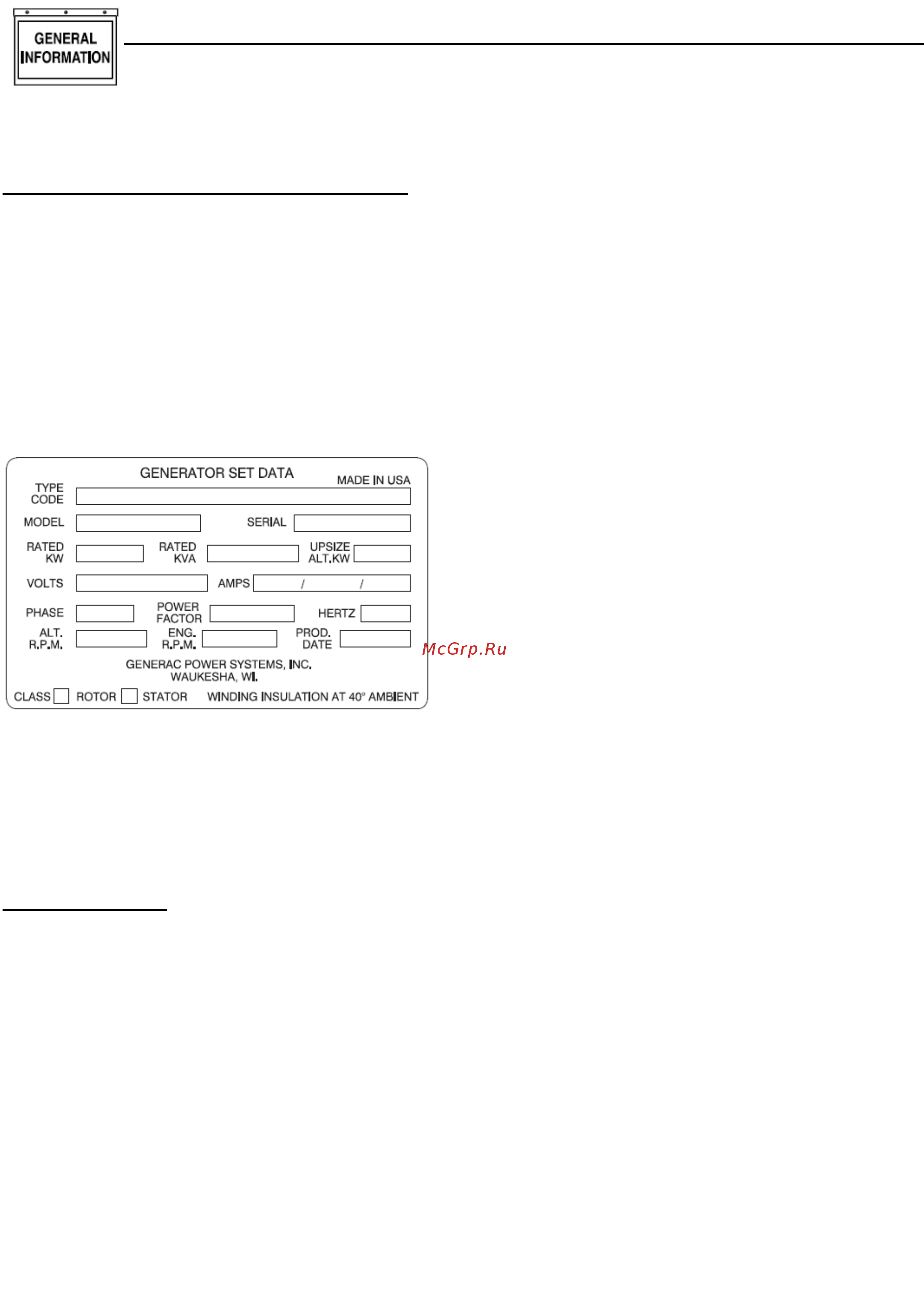 Generac SG28/PG25 [9/28] Sd 100 a1 6 5 d 18 h b ync