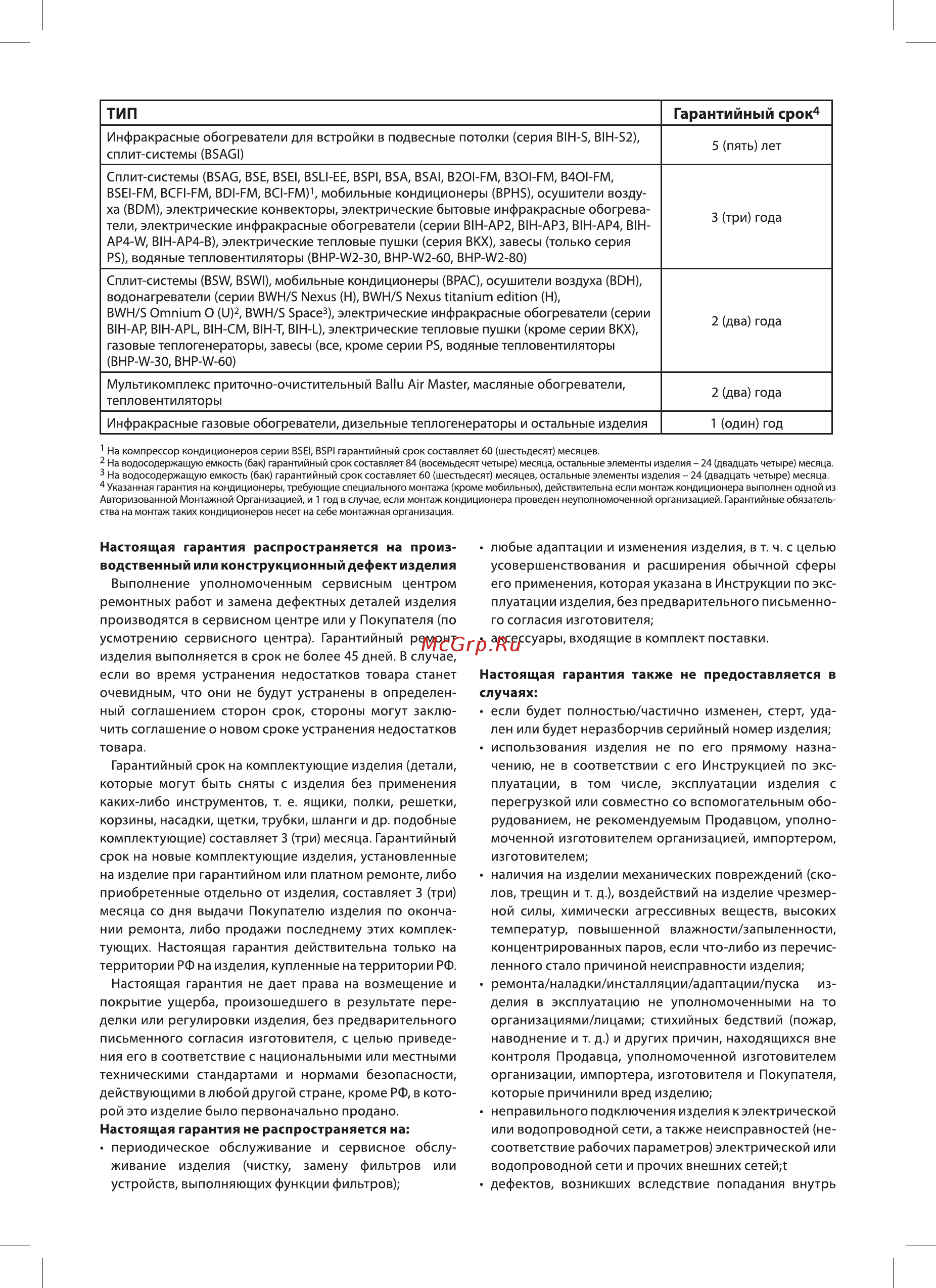 Ballu AP-110 [10/16] Тип