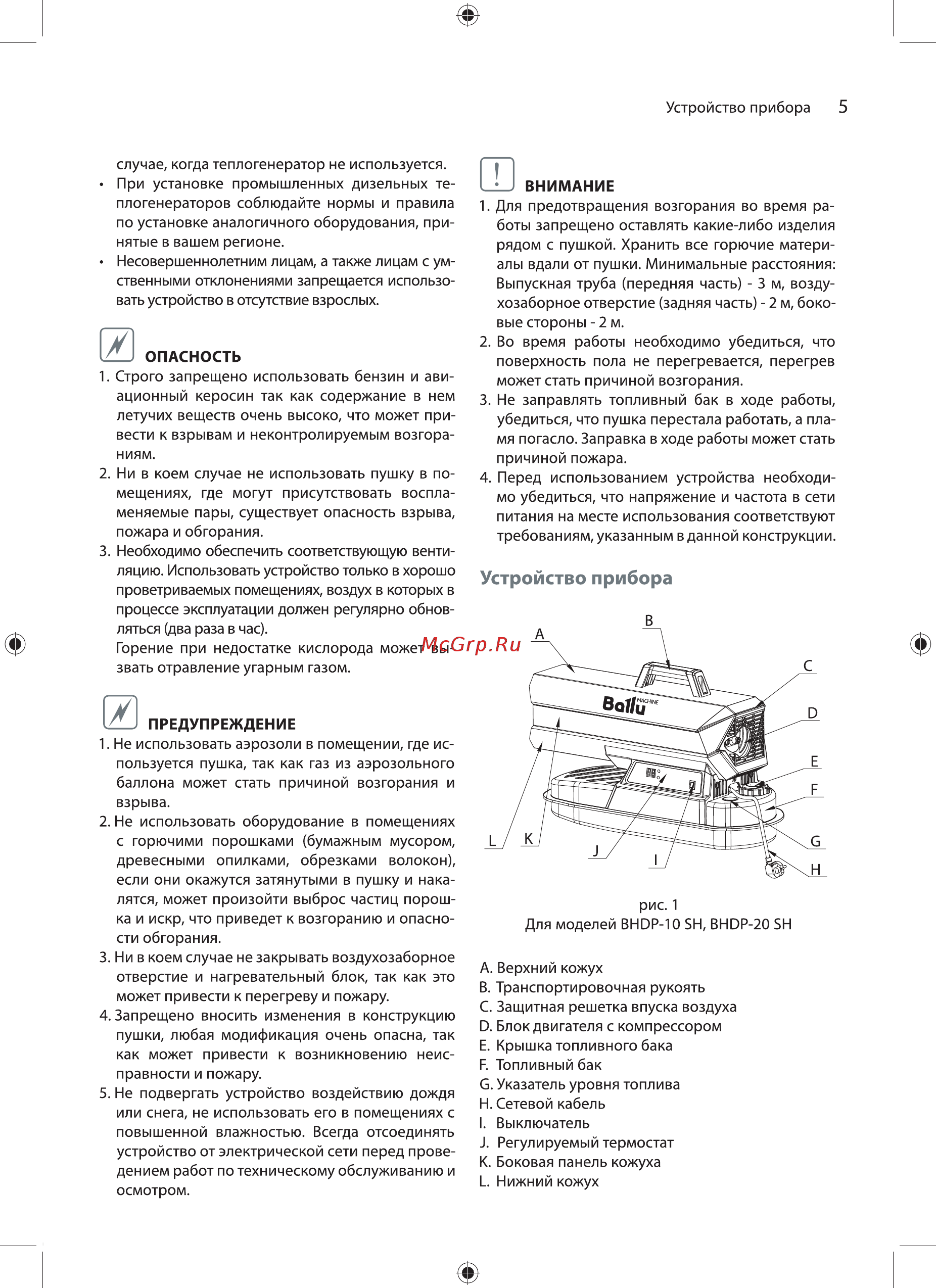 Ballu BHDP-30 SH Руководство пользователя онлайн [5/24] 707097