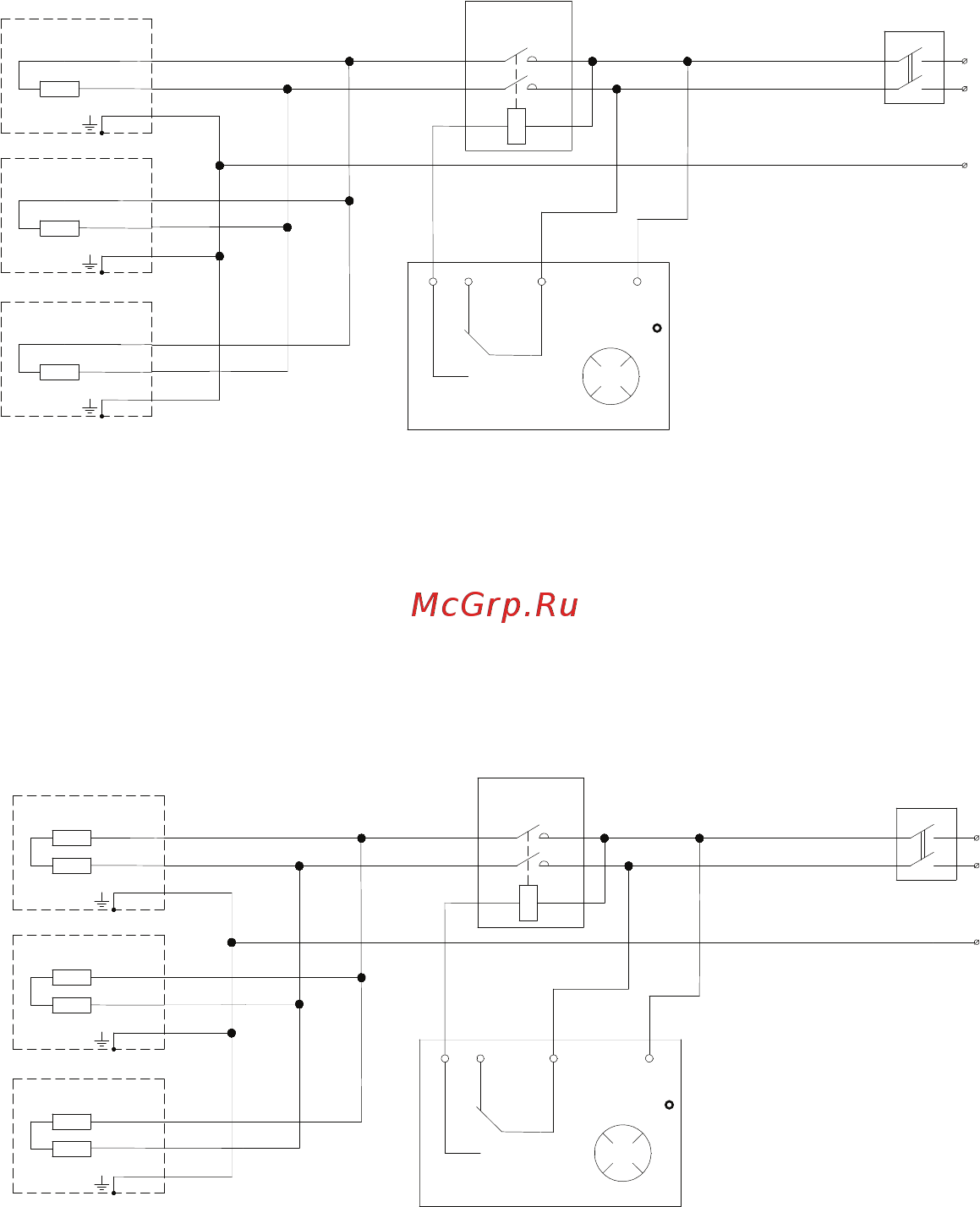 Ballu BIH-CM-0.6 НС-1135825 [11/20] Схема электрическая принципиальная инфракрасных обогревателей bih cm 2 при групповом под ключении к электрической сети с использованием магнитного пускателя