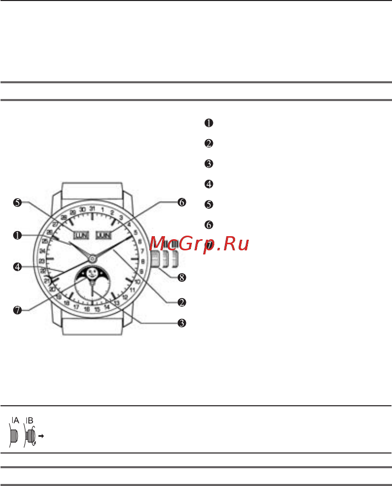 Philip Laurence PW24212ST-01AP [14/34] Мультифункциональные часы с лунным календарем