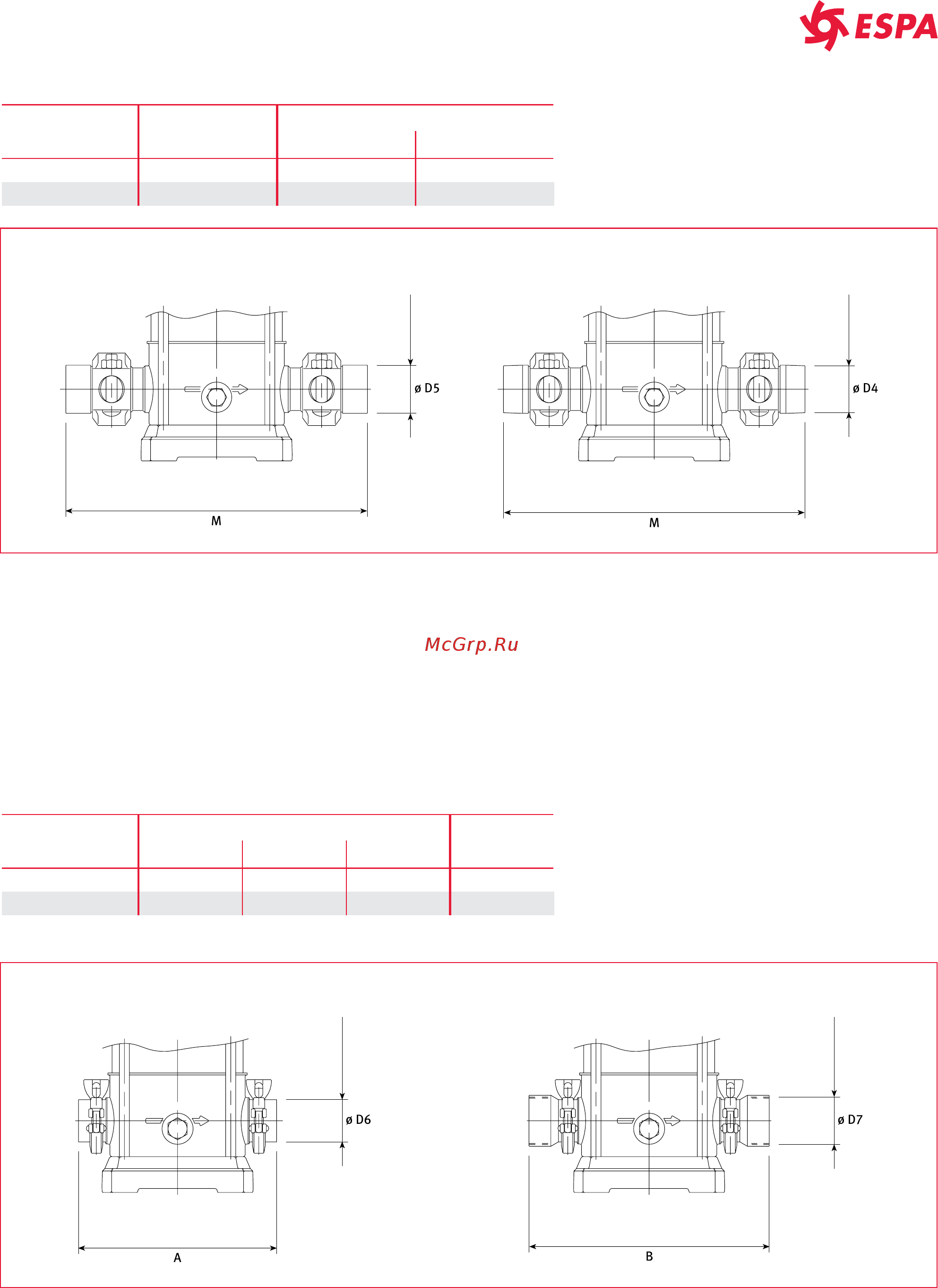 Espa XVM 33 08/2 [19/44] Принадлежности для муфт типа clamp по запросу серии хvм2 4 8 16 версия c в комплект входят 2 муфты clamp из нержавеющей стали aisi 316l с резьбовым или сварным ниппелем плюс п...