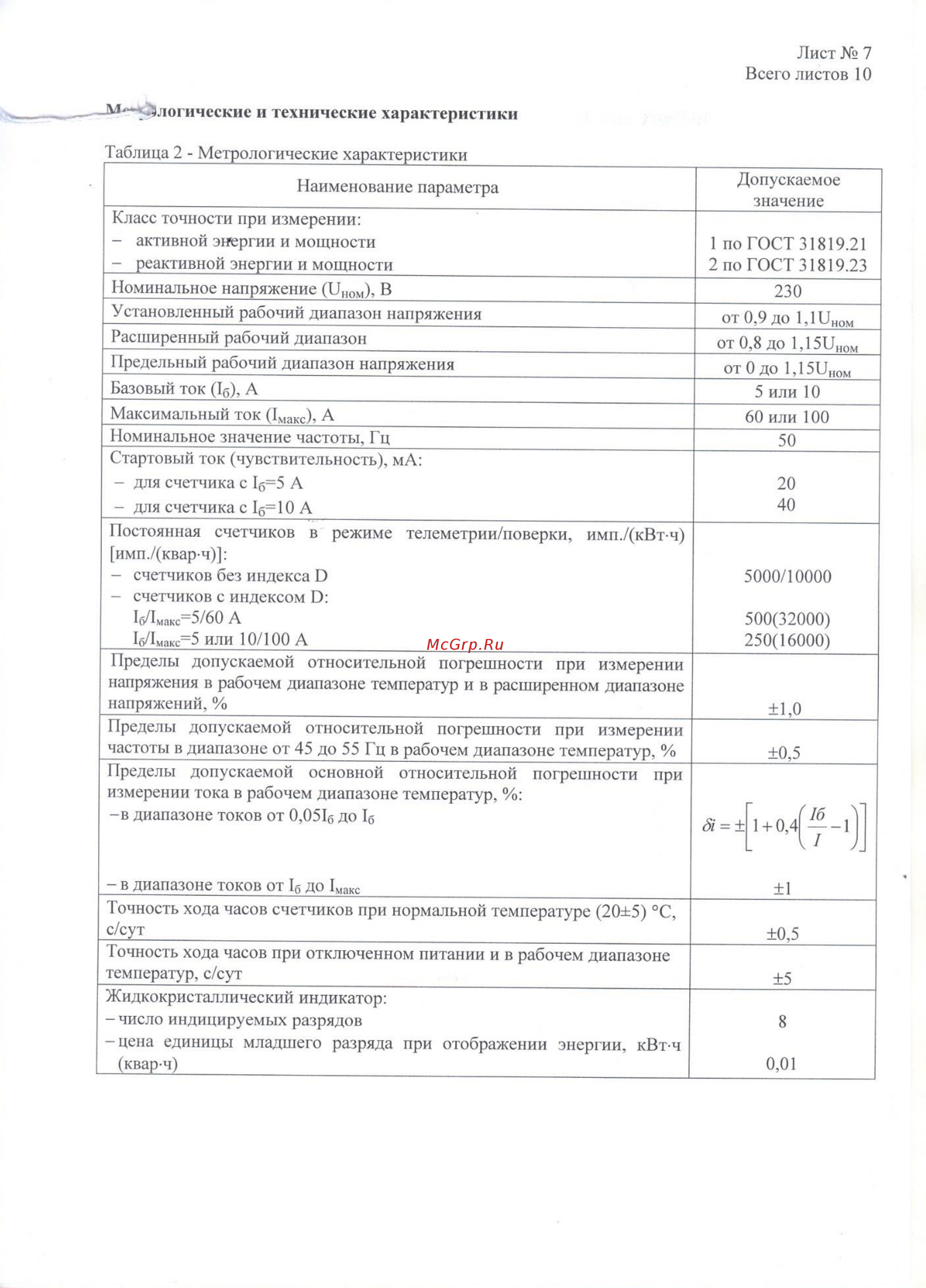 Меркурий 203.2ТD Описание типа онлайн [7/10] 417178