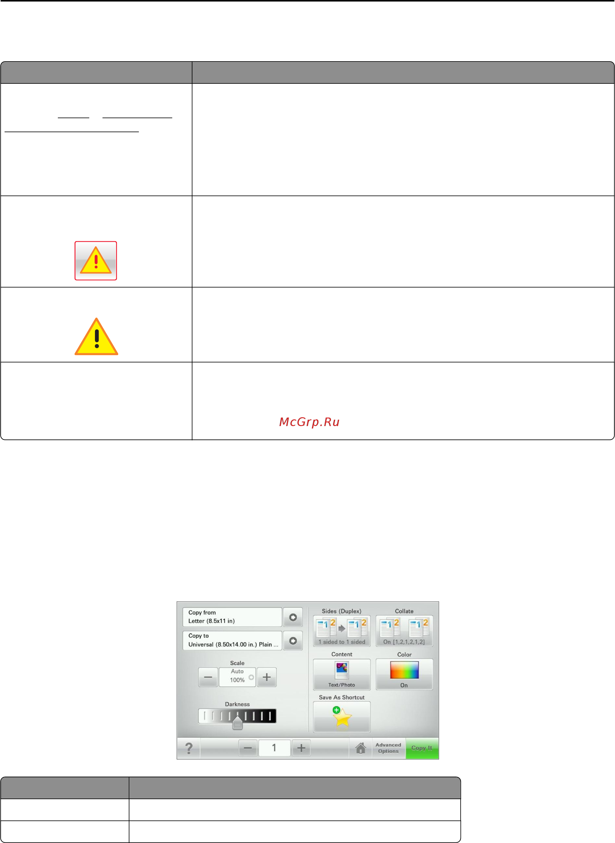Lexmark X954 [18/374] Пример сенсорного экрана
