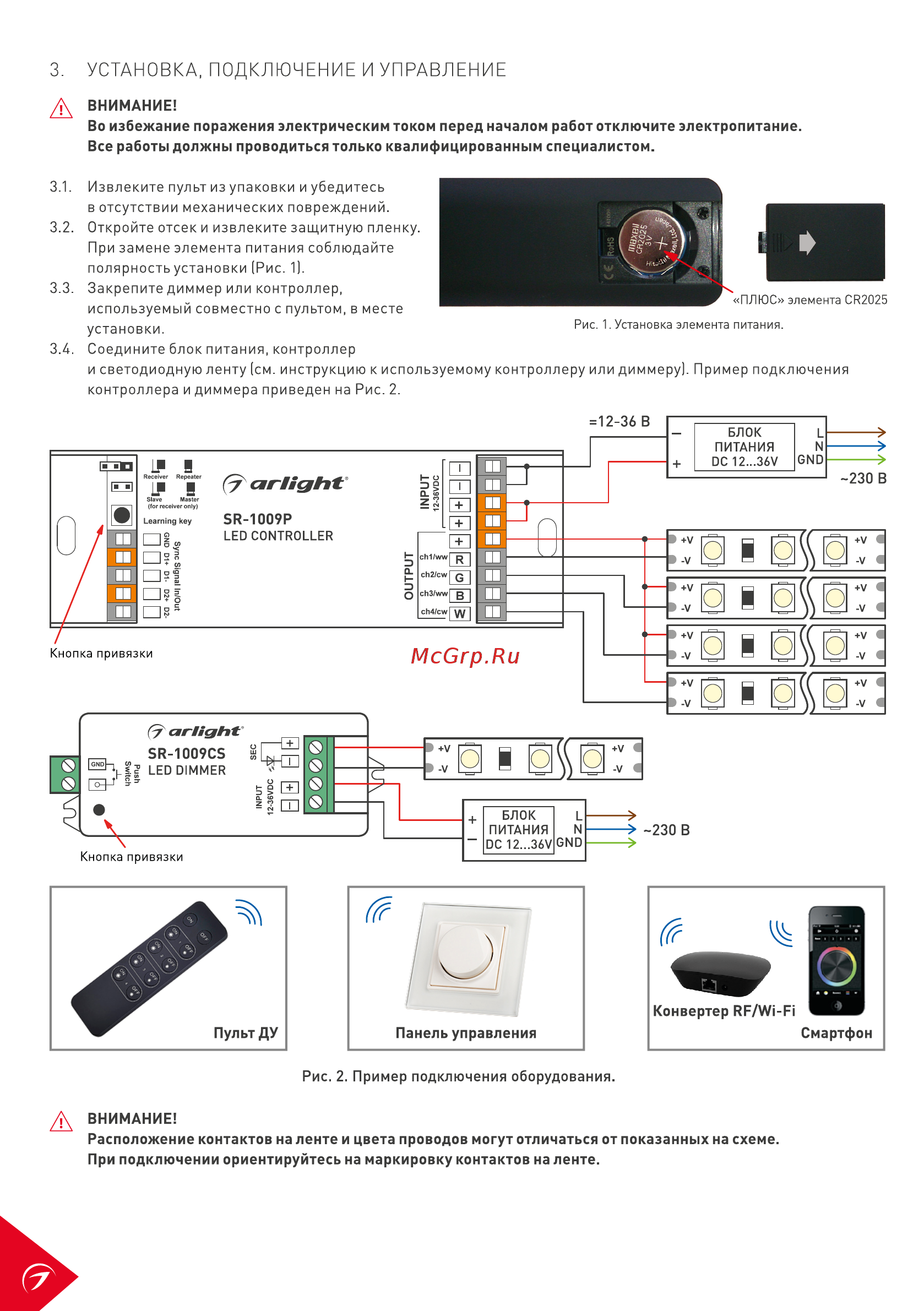 Arlight SR-2833K4 Black [2/3] Установка подключение и управление