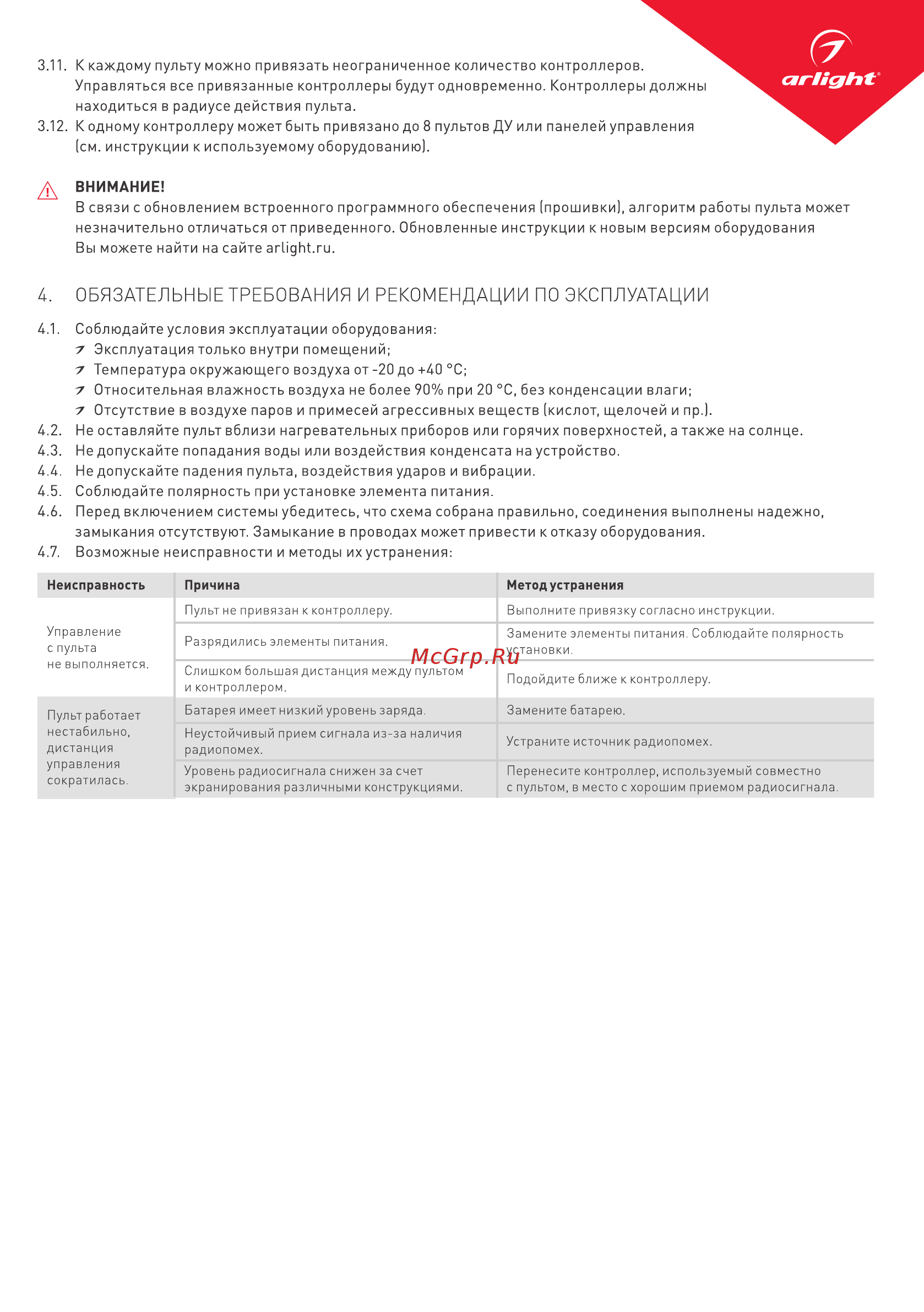 Arlight SR-2839 White [3/3] Обязательные требования и рекомендации по эксплуатации