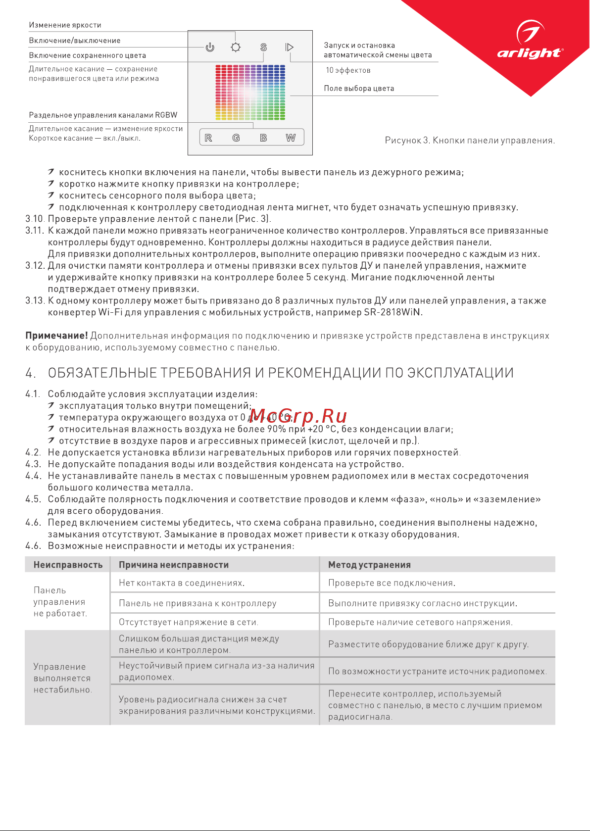Arlight Sens SR-2831S-AC-RF-IN Black [3/3] Обязательные требования и рекомендации по эксплуатации