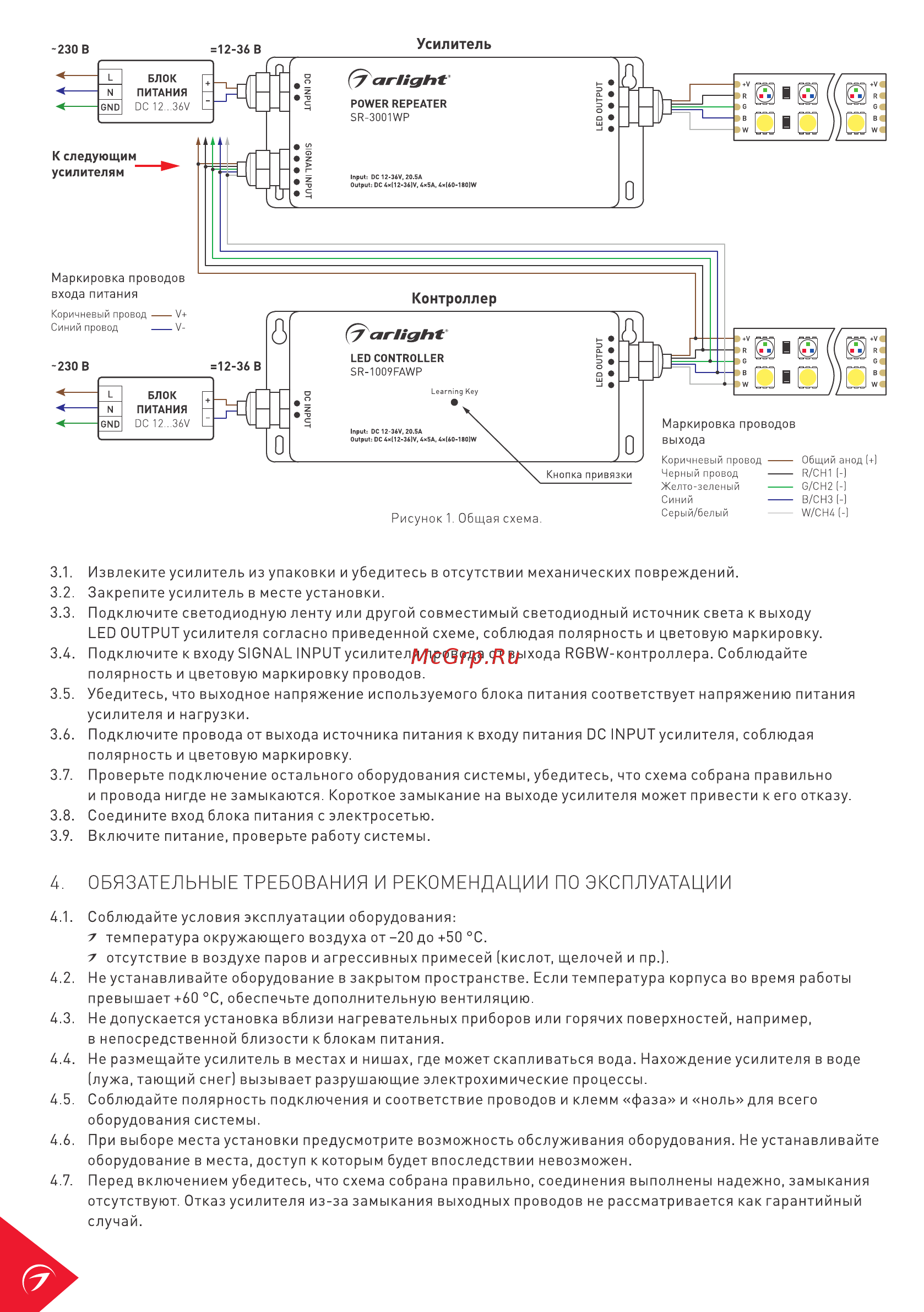 Arlight SR-3001WP [2/3] Обязательные требования и рекомендации по эксплуатации